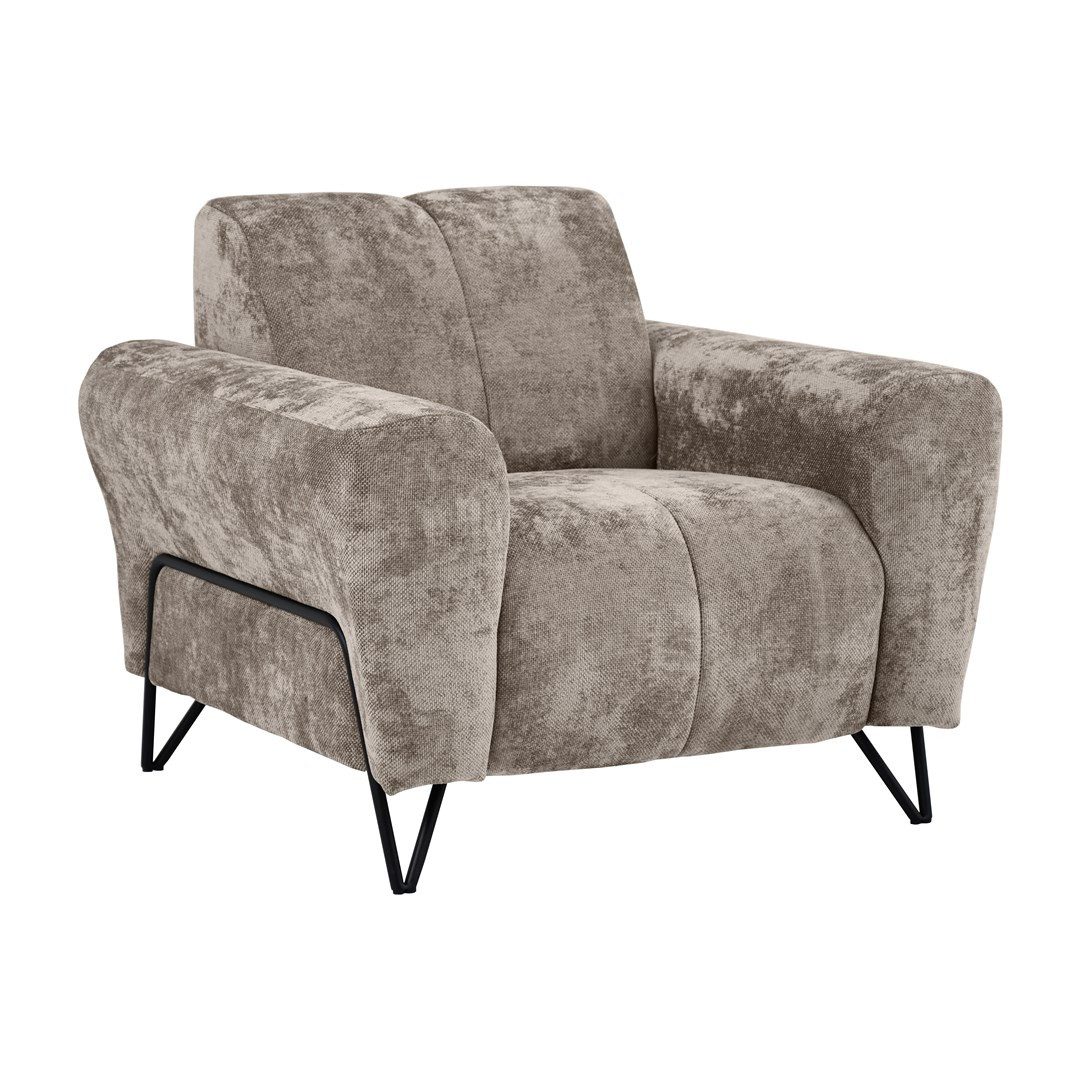 Beautysofa Sessel mit Metallbeine in schwarzer günstig online kaufen