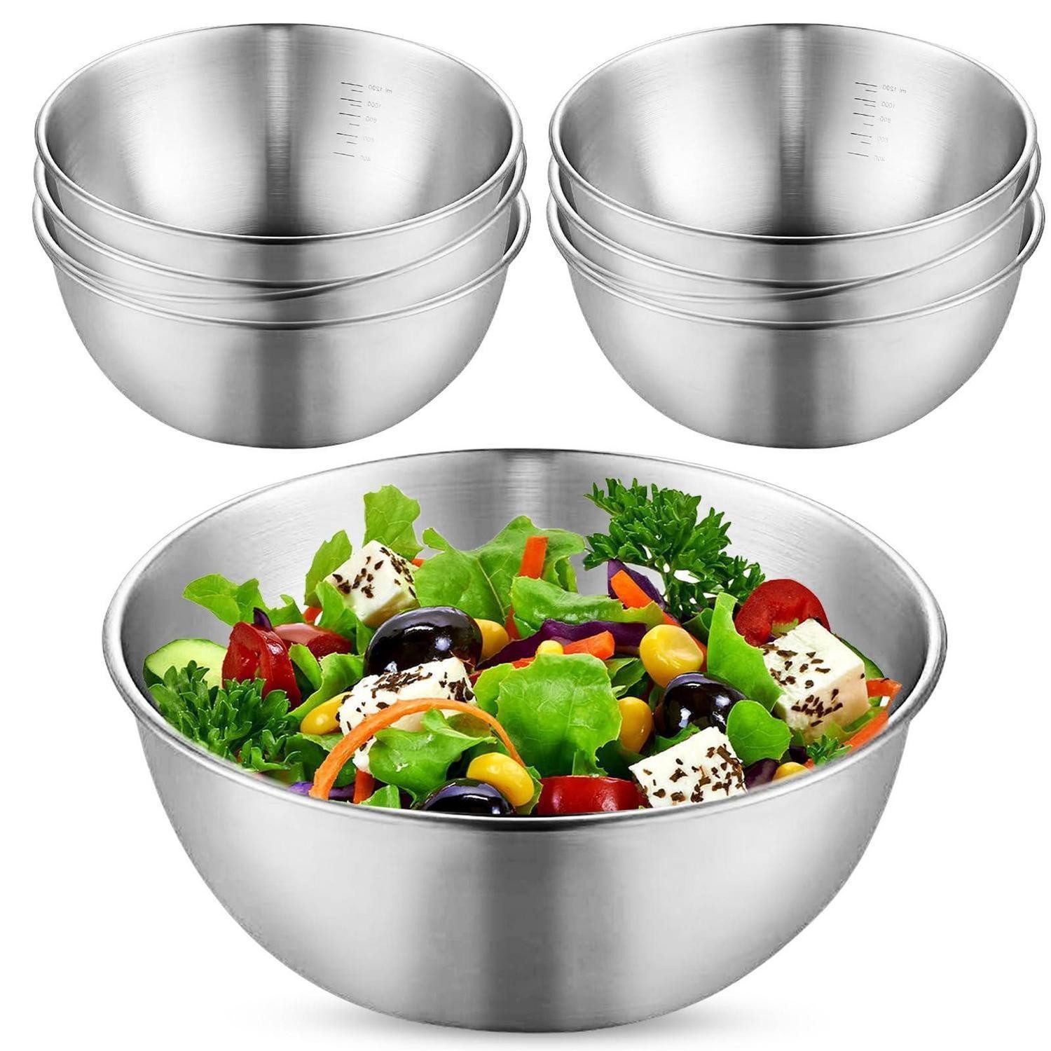 LuxusKollektion Rührschüssel Edelstahl Schüssel Set 8-teilig, Metall