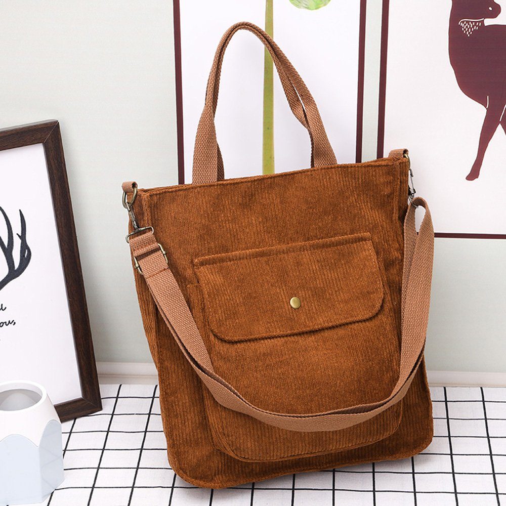 Coonoor Schultertasche Cord Umhängetasche Einkaufstasche Casual günstig online kaufen