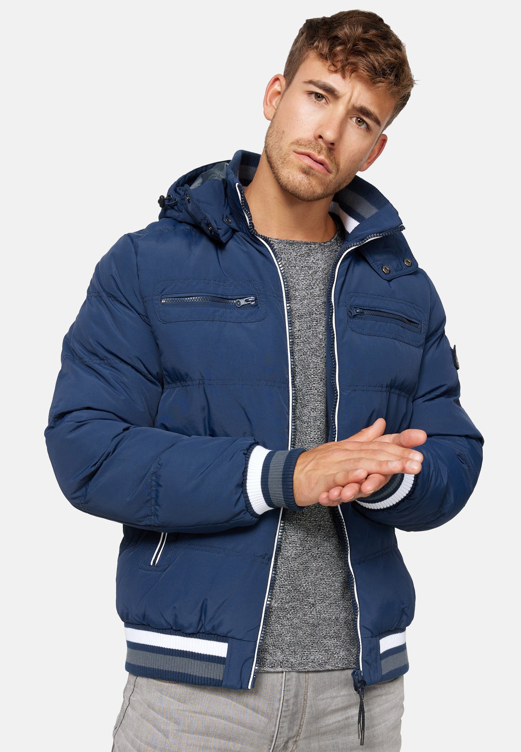 Indicode Winterjacke Marlon mit sportlichem Rippstrickbündchen günstig online kaufen