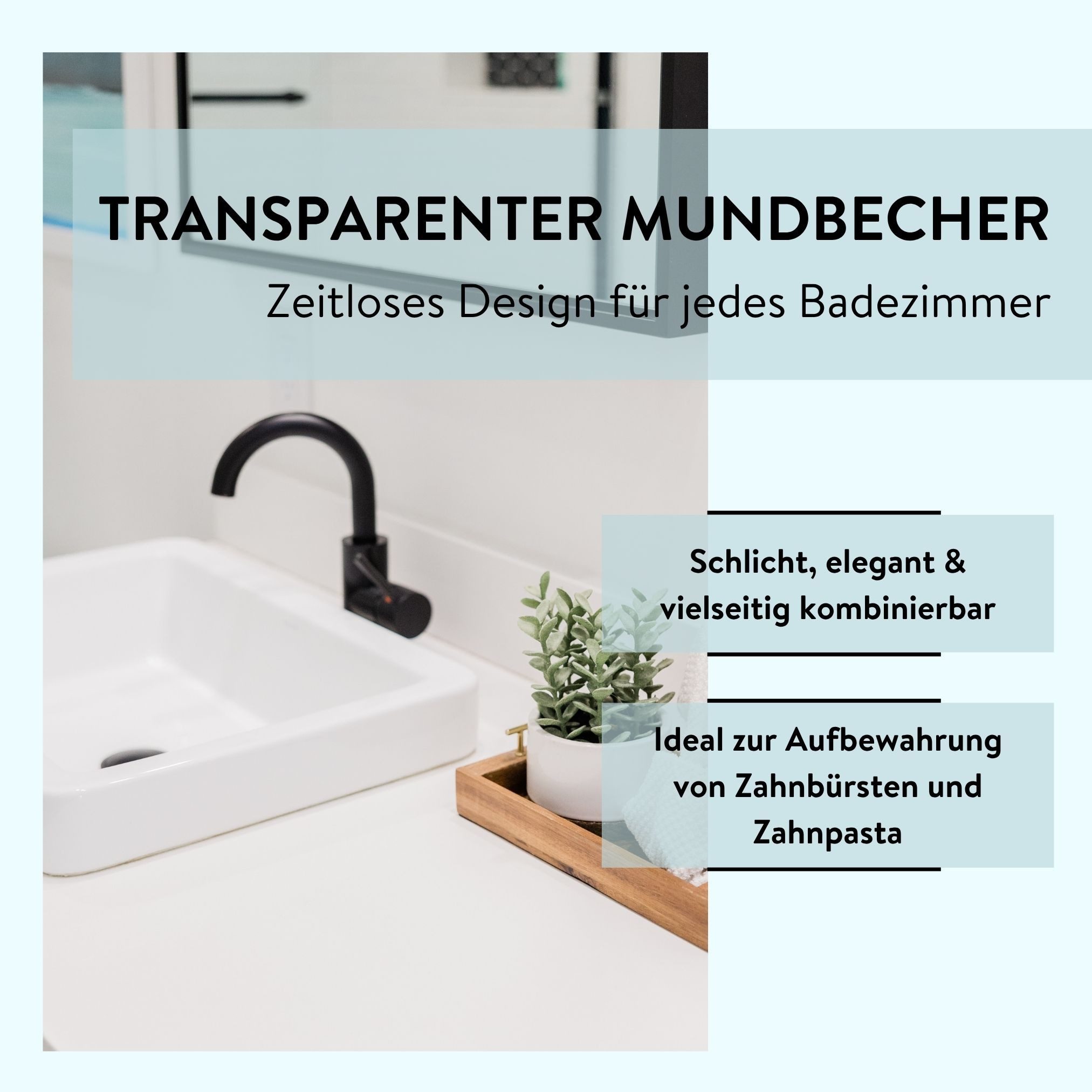 PARSA Beauty Zahnputzbecher Essential Mundbecher Flair, Zeitlose Eleganz & Praktische Ordnung