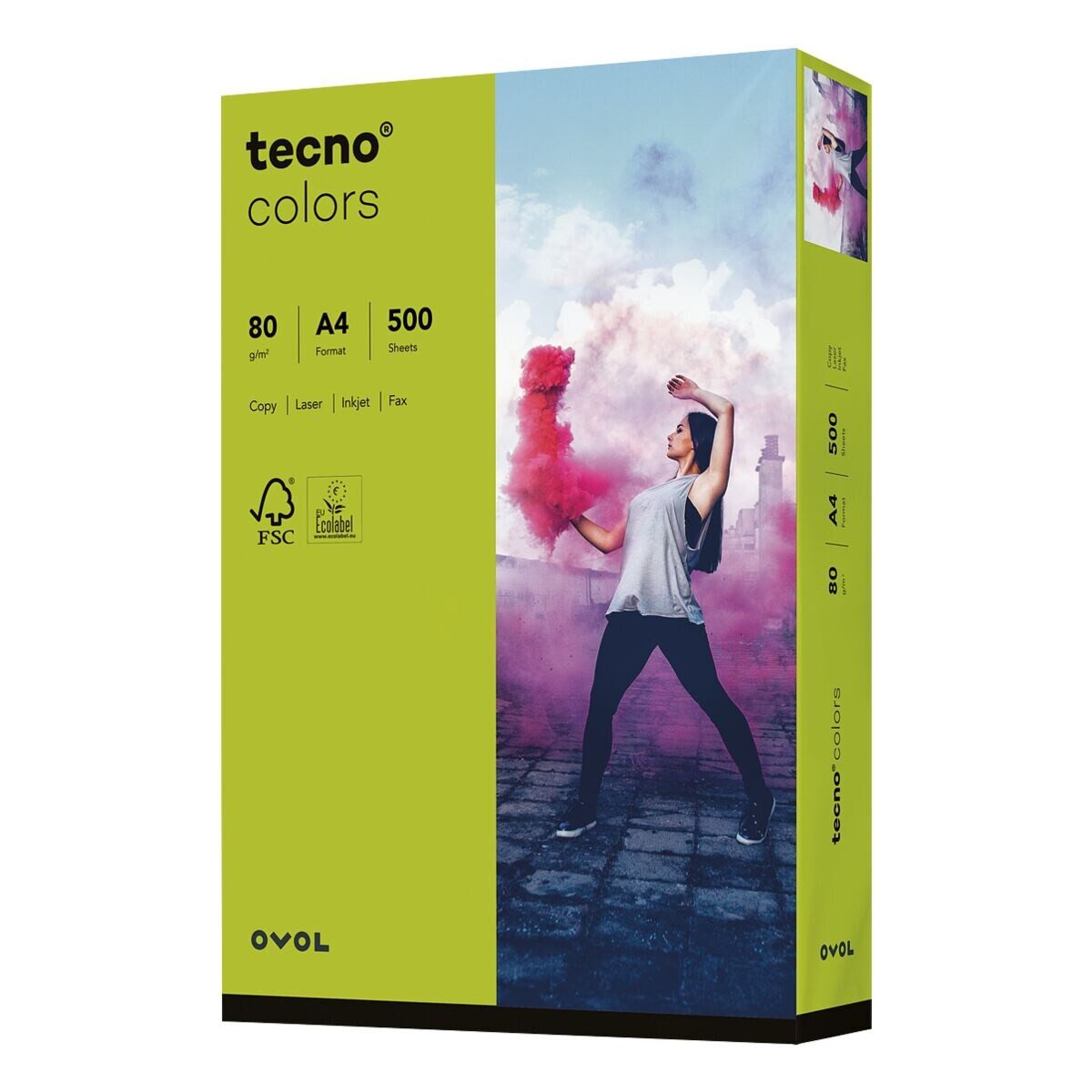 Inapa tecno Druckerpapier Rainbow / tecno Colors, Intensivfarben, Format DIN A4, 80 g/m², 500 Blatt