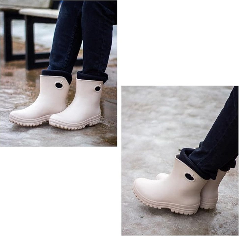 Fortmen Federleichte EVA Gefütterte halbhohe Gummistiefel Damen Thermo 36-41 Gummistiefel wasserdicht