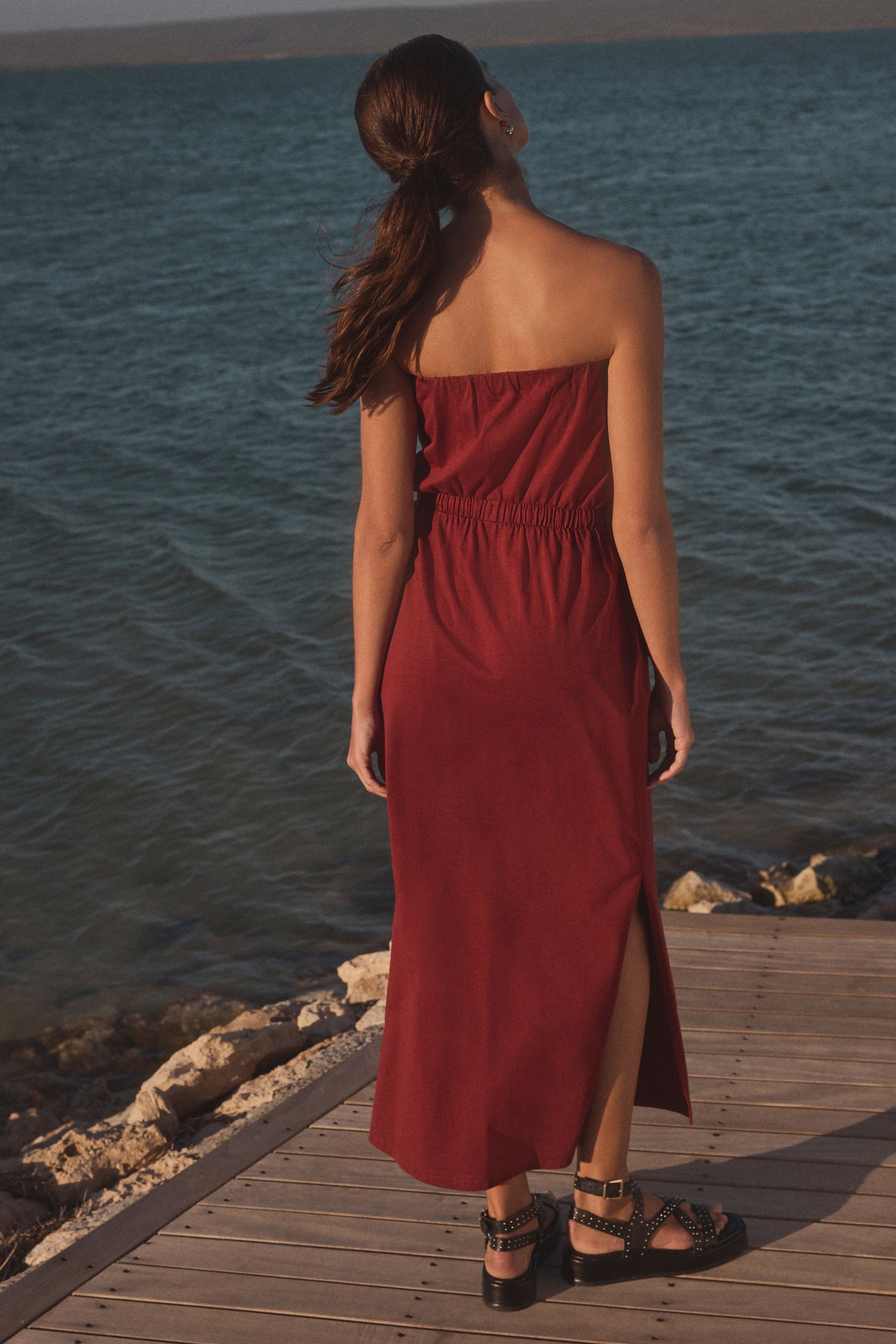 Next Bandeaukleid Bandeau-Jerseykleid im Utility-Stil (1-tlg) günstig online kaufen