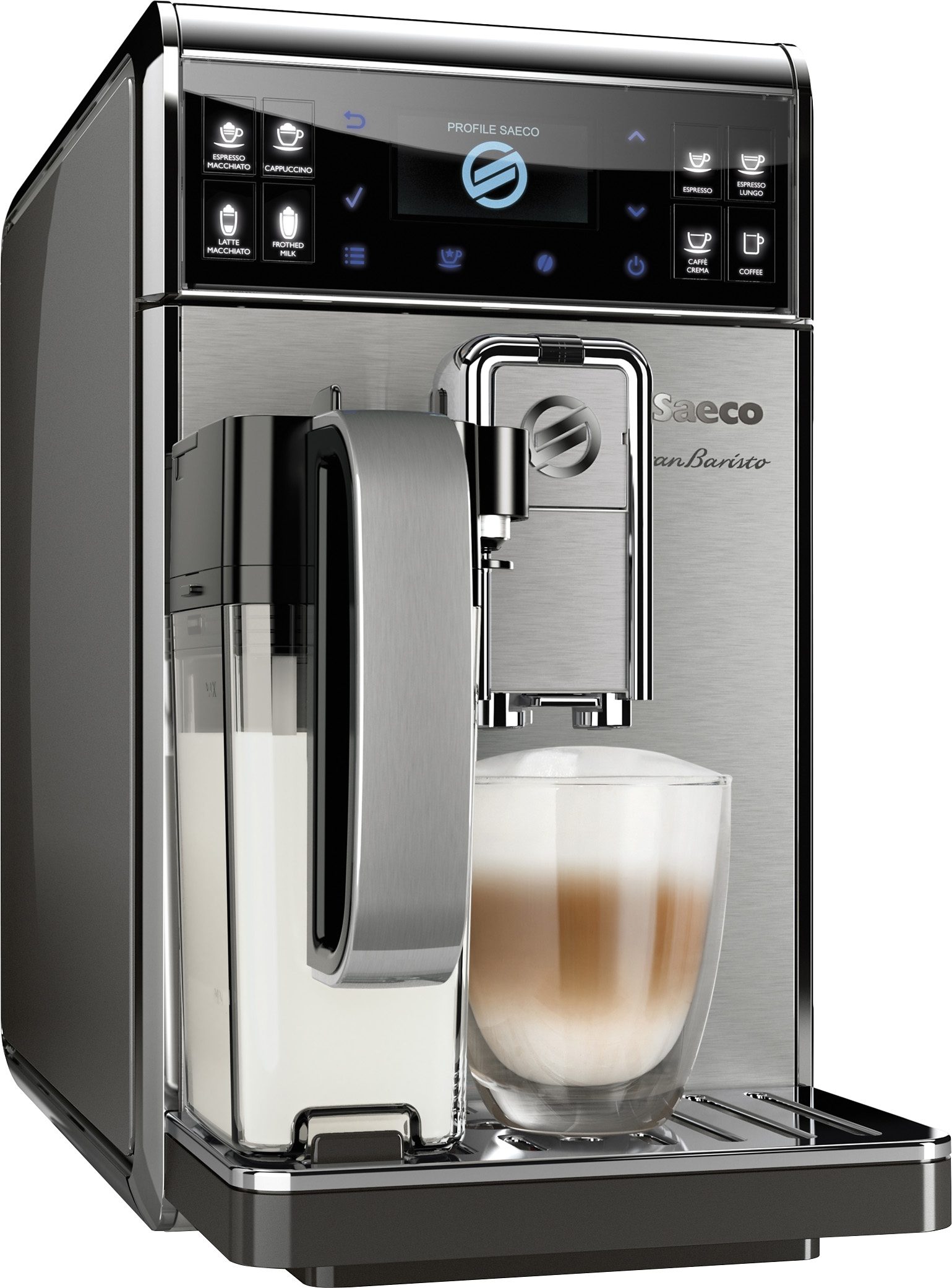 Saeco Kaffeevollautomat HD8975/01 GranBaristo, integrierter Milchtank