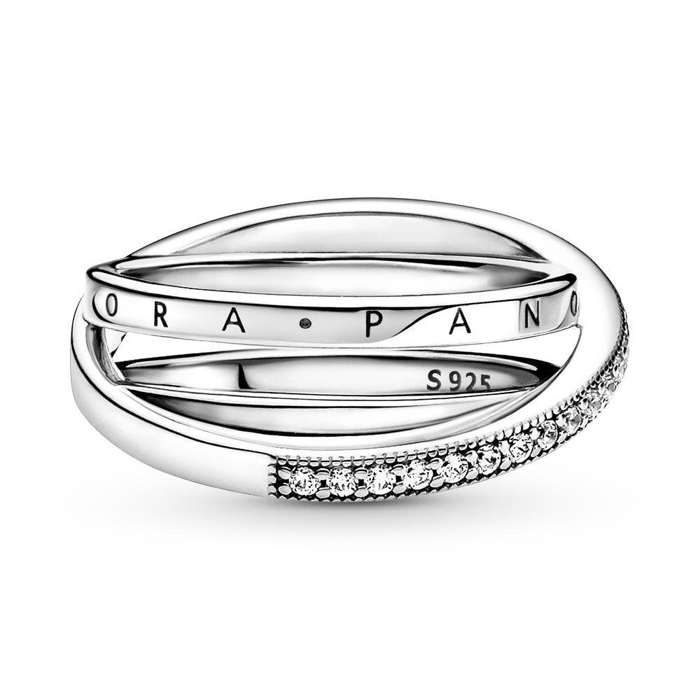 Pandora Fingerring 926er Silberring für Damen von PANDORA, dreifach gekreuz günstig online kaufen