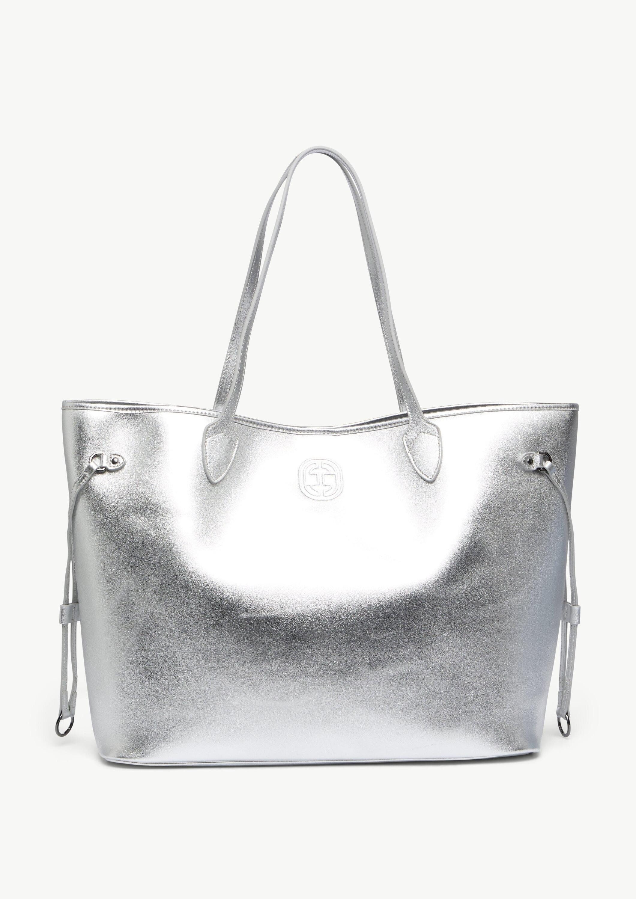 comma Shopper Shopper (1-tlg), Shopper aus Rindsleder mit Logo-Detail