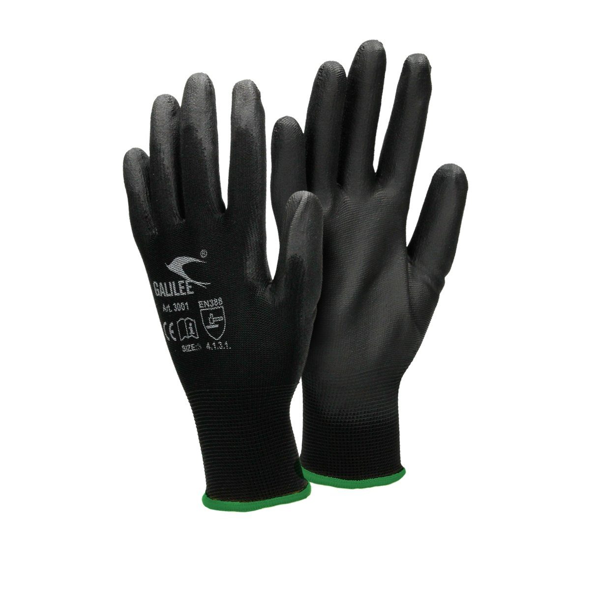 ECD Germany Рабочие перчатки Gartenhandschuhe Montagehandschuh Schutzhandschuh mit PU-Beschichtung (1-St) Mechanikerhandschuhe Größe: XXL atmungsaktiv & rutschfest