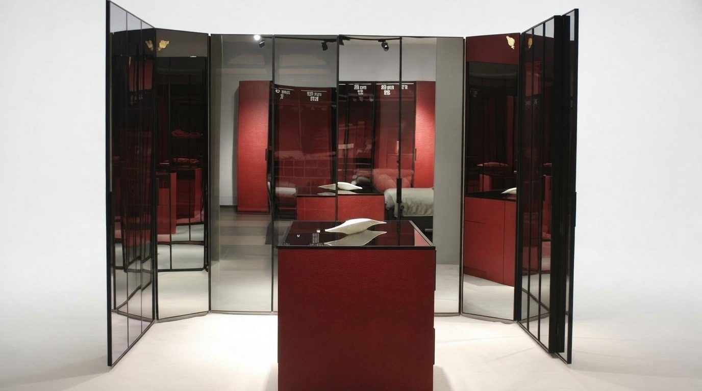 Xlmoebel Garderobenschrank Eleganter Glaskasten für Schlafzimmer mit hochwertigem Design (2-St., Garderobenschrank+Kommode) Hergestellt in Europa