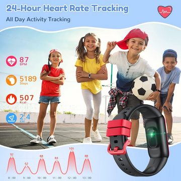 Motsfit Smartwatch (0,96 Zoll, Android iOS), Kinder Fitness Tracker Sportuhr Wecker Kinderuhr für Jungen Mädchen