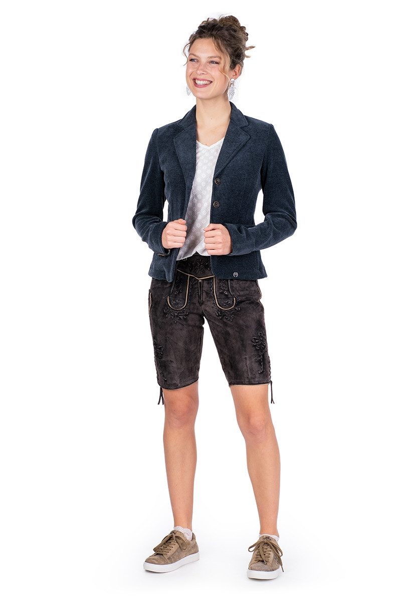 Spieth & Wensky Trachtenjanker Cordblazer Damen - FASAN - blau