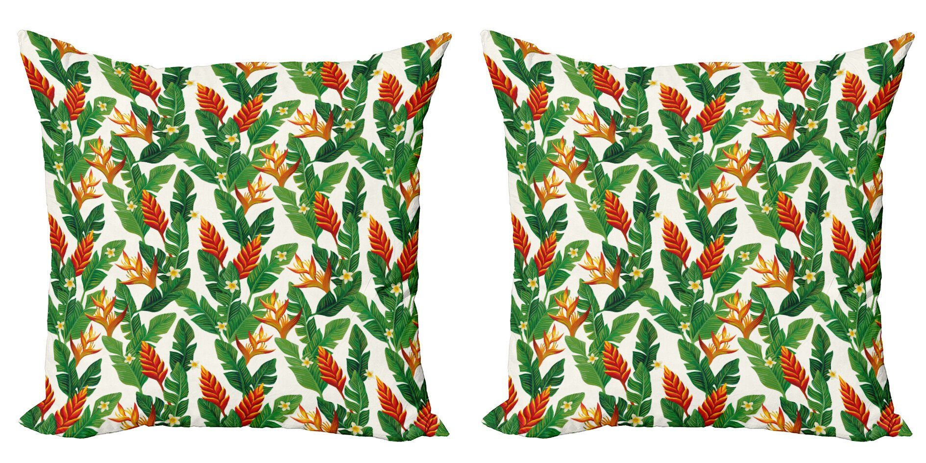 Kissenbezüge Modern Accent Doppelseitiger Digitaldruck, (2 Kunst Leaves Abakuhaus Stück), Botanisch Banana Vibrant