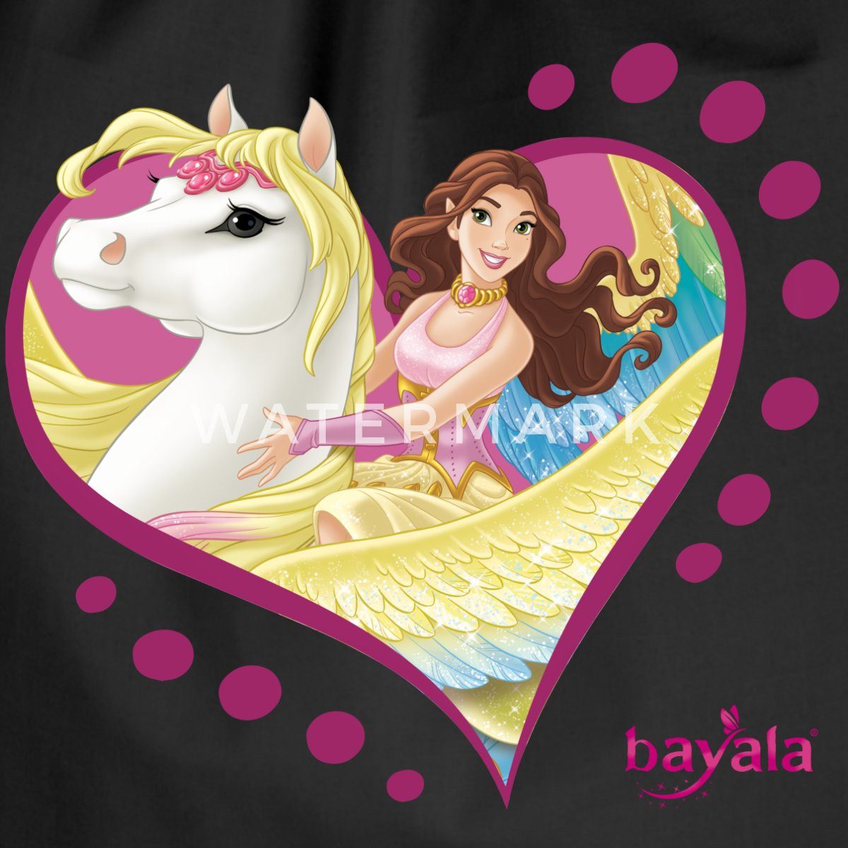 Spreadshirt Turnbeutel Schleich Bayala Elfe Surah mit Glitzer-Pegasus Turnbeutel (1-tlg)