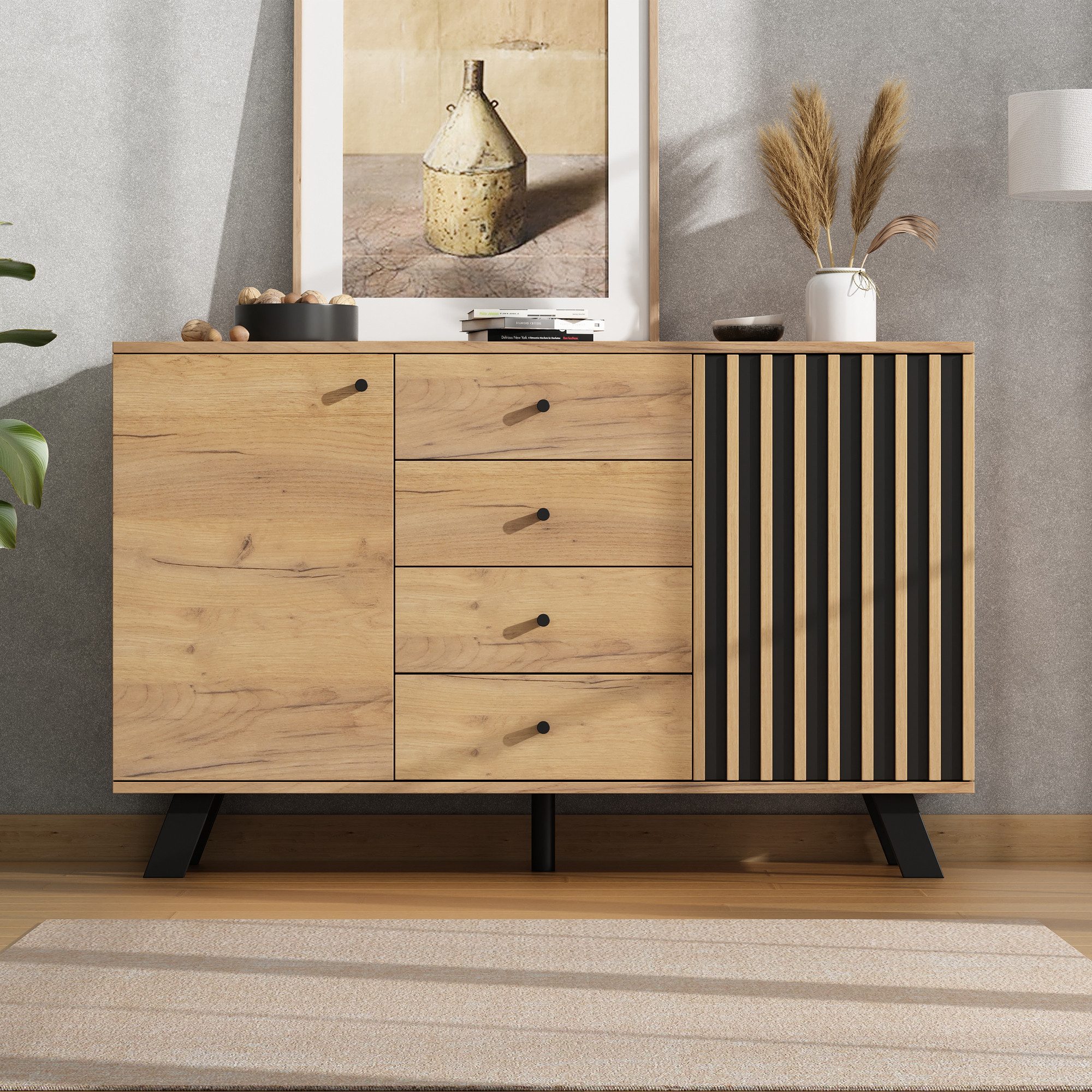 STILVORA Sideboard mit Schubladen,Beistellschrank Aufwahrungsschrank mit günstig online kaufen