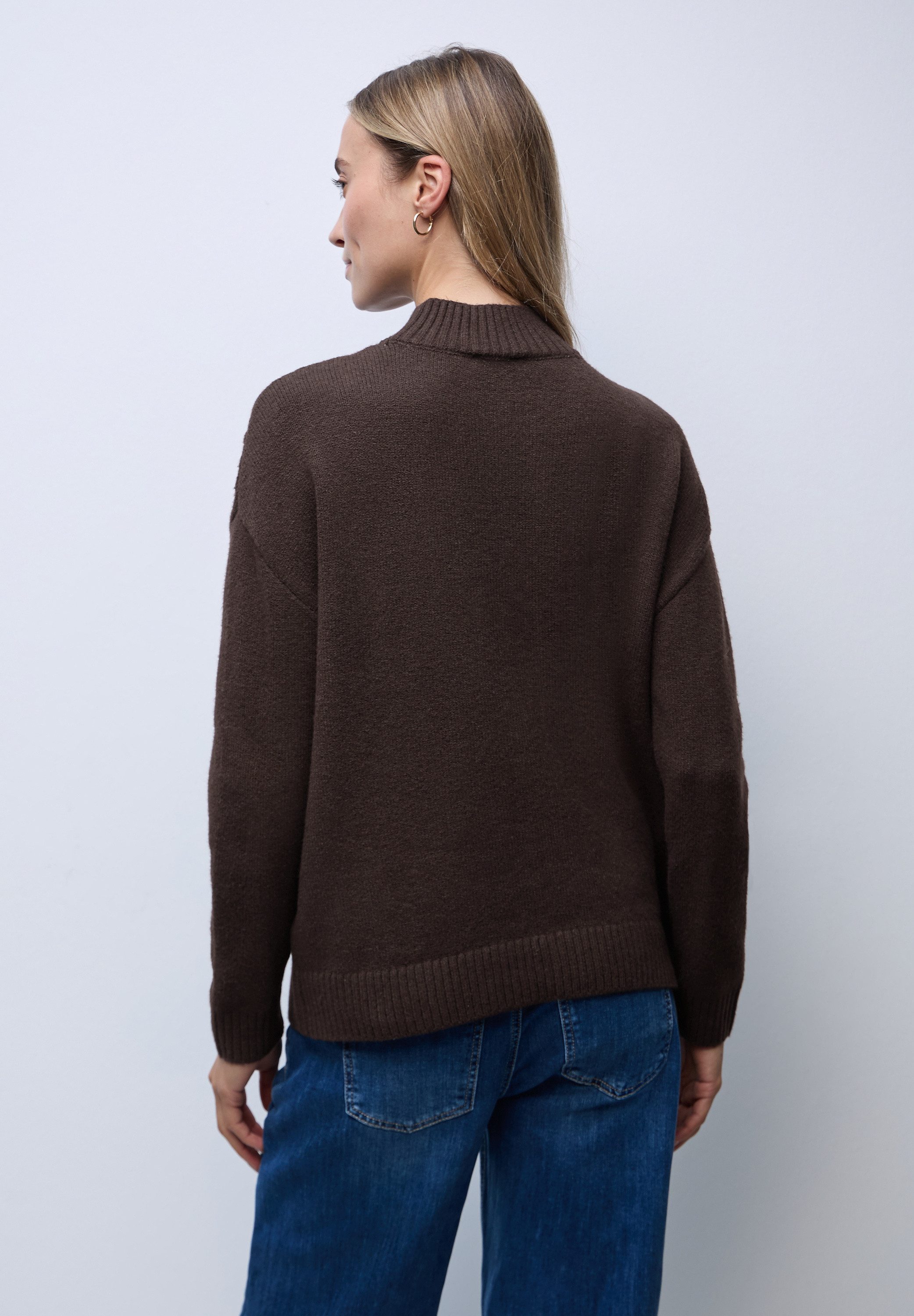 STREET ONE Stehkragenpullover mit Strickmuster günstig online kaufen