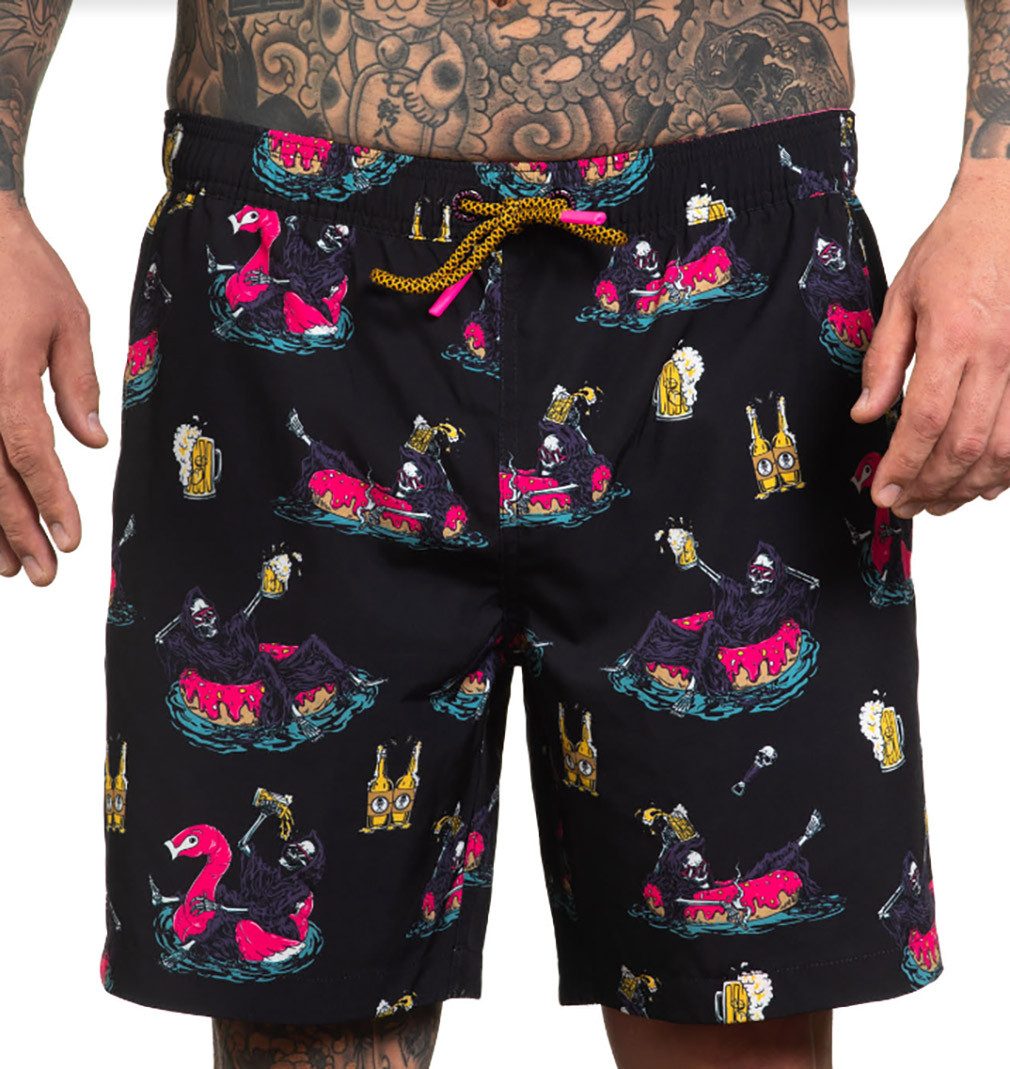 Sullen Clothing Борд-шорты Pool Party Tattoo Grim Reaper Badehose