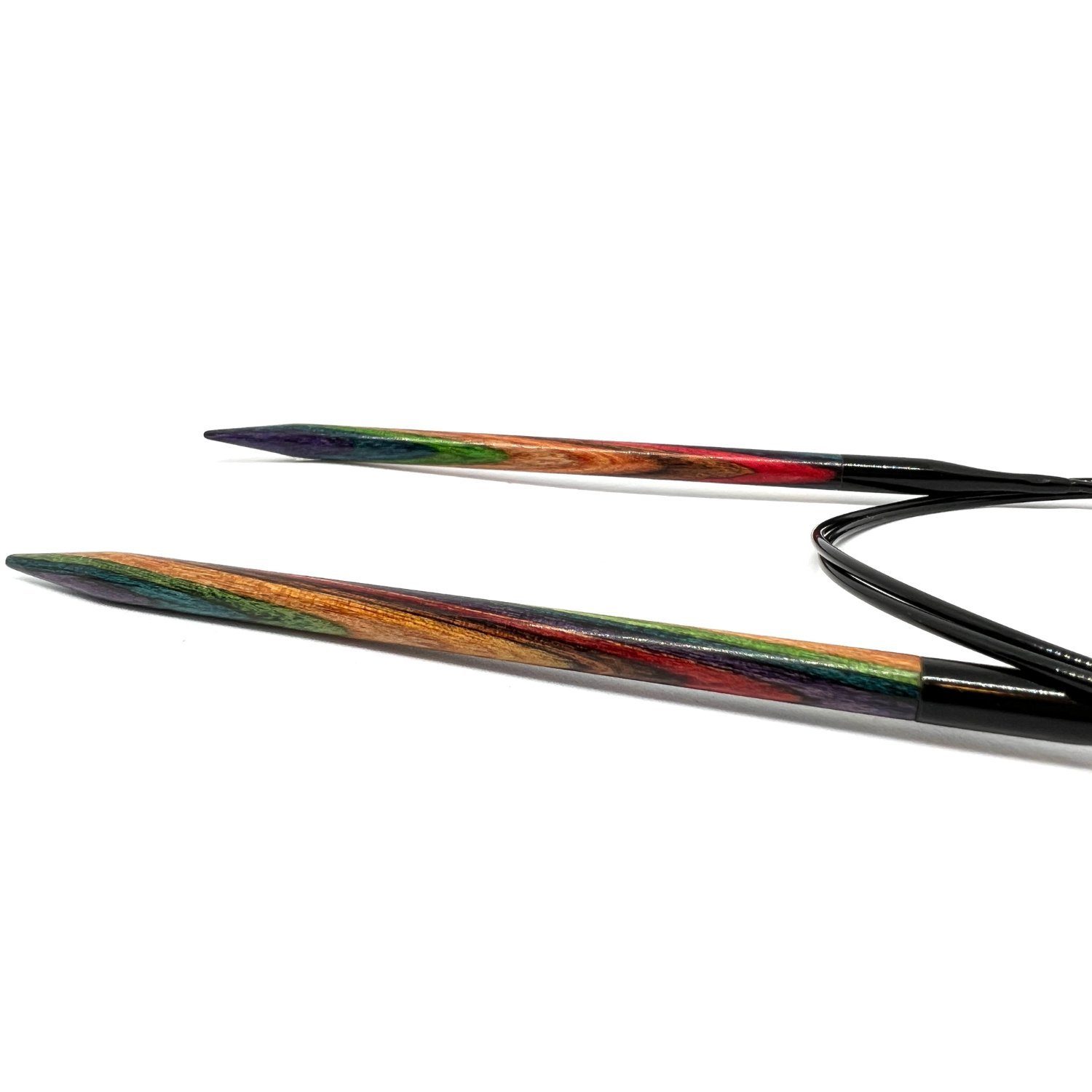 LANA GROSSA Stecknadeln RUNDSTRICKNADEL Design-Holz Multicolor Länge 60cm/80cm, Stricknadel aus Holz in verschiedenen Stärken