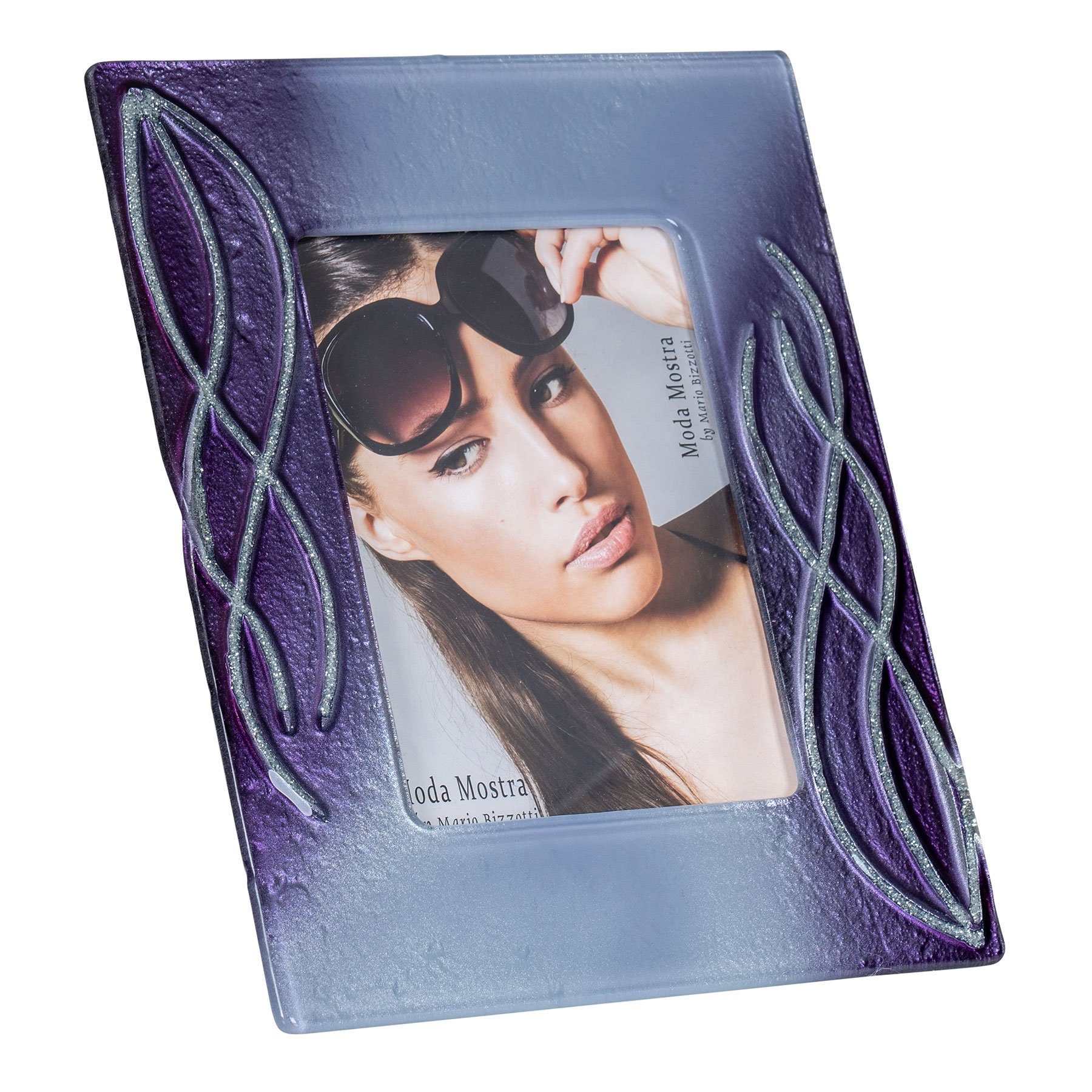 Levandeo® Рамки, Design Рамки aus Glas violett - Fotorahmen hochwertiges