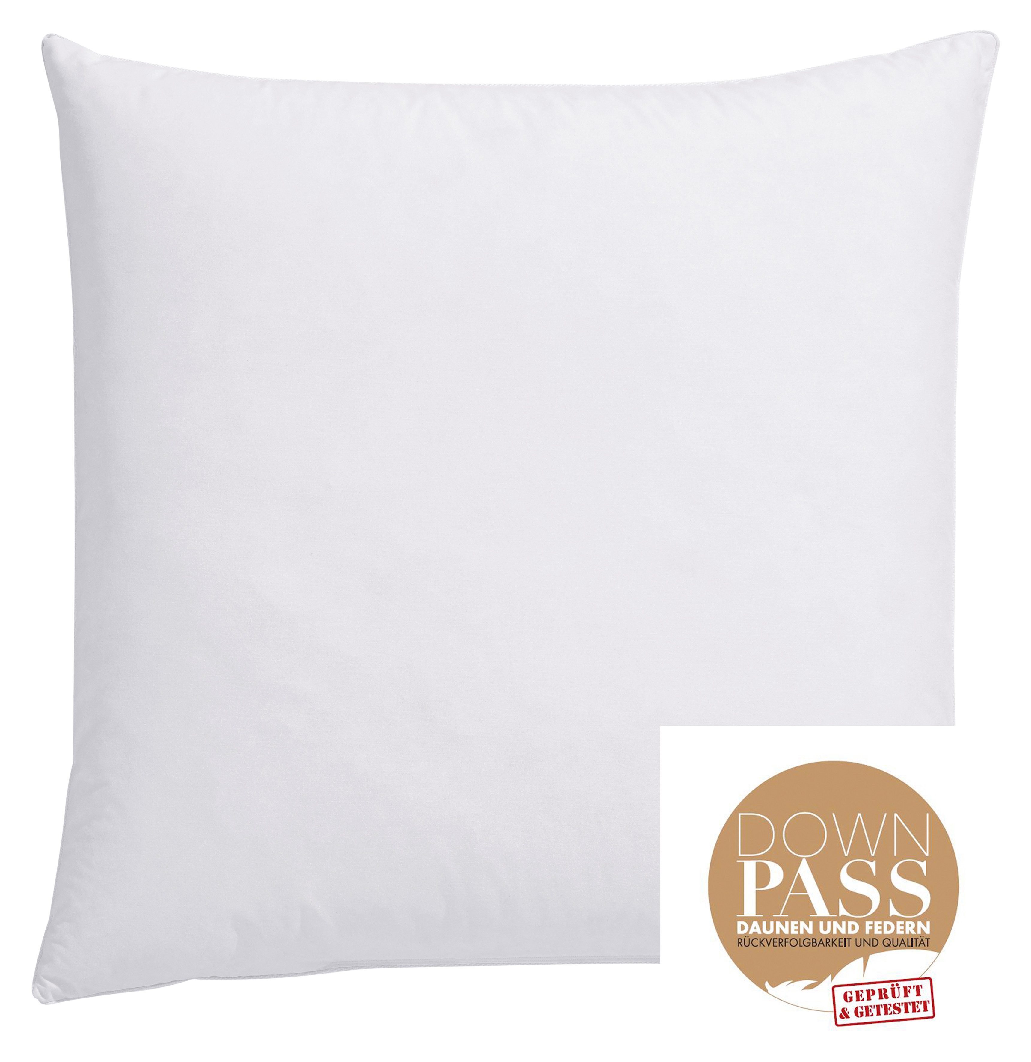 OTTO home Federkopfkissen Chevillon, Kopkissen 40x80 cm, 80x80 cm, Füllung: 70% Federn & 30% Daunen, Bezug: Baumwolle, Seitenschläfer, Rückenschläfer, Kissen für Allergiker geeignet (Hausstauballergiker), Nomite