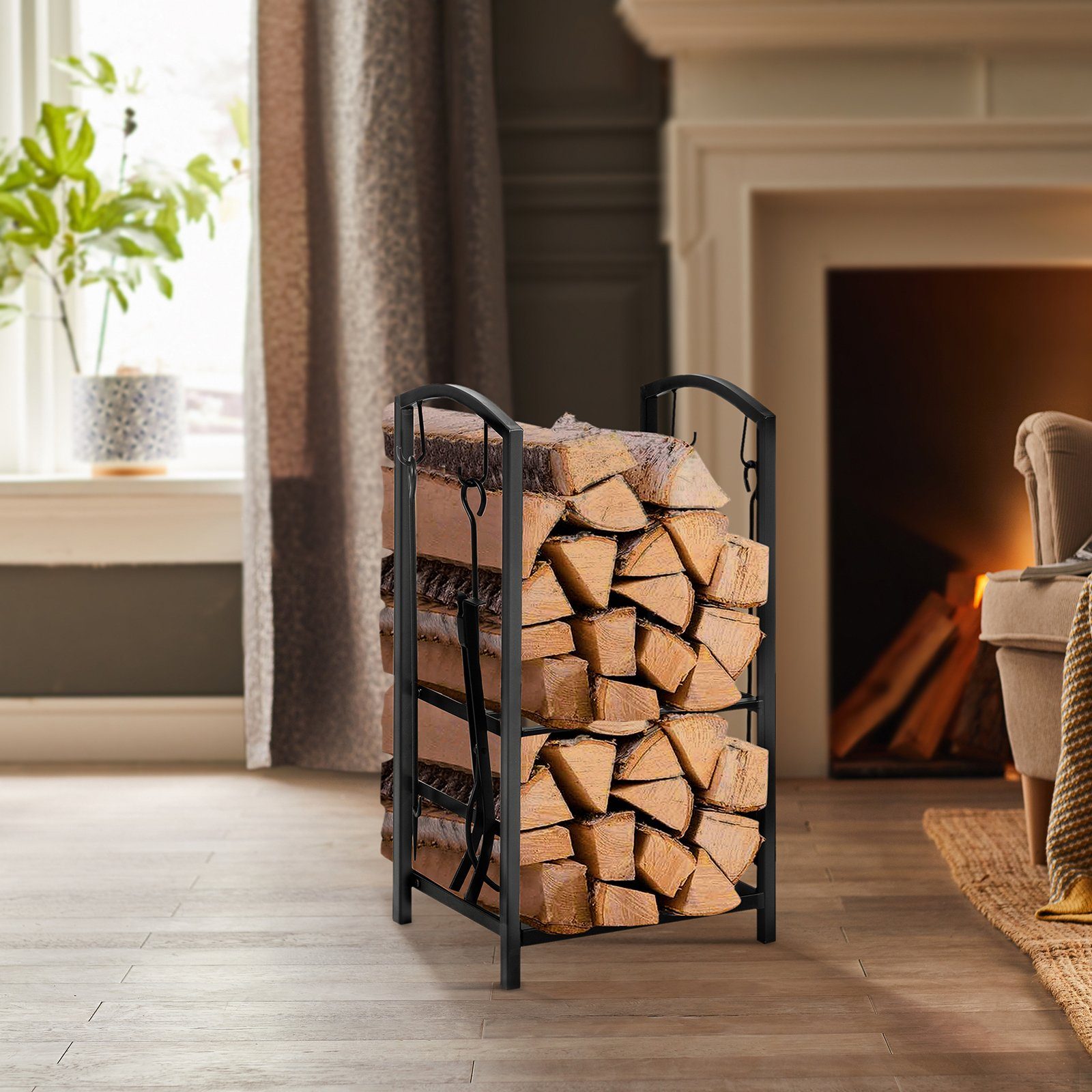 SoBuy Kaminholzregal SDA, BxTxH:46x30x75 cm, Brennholzregal günstig online kaufen