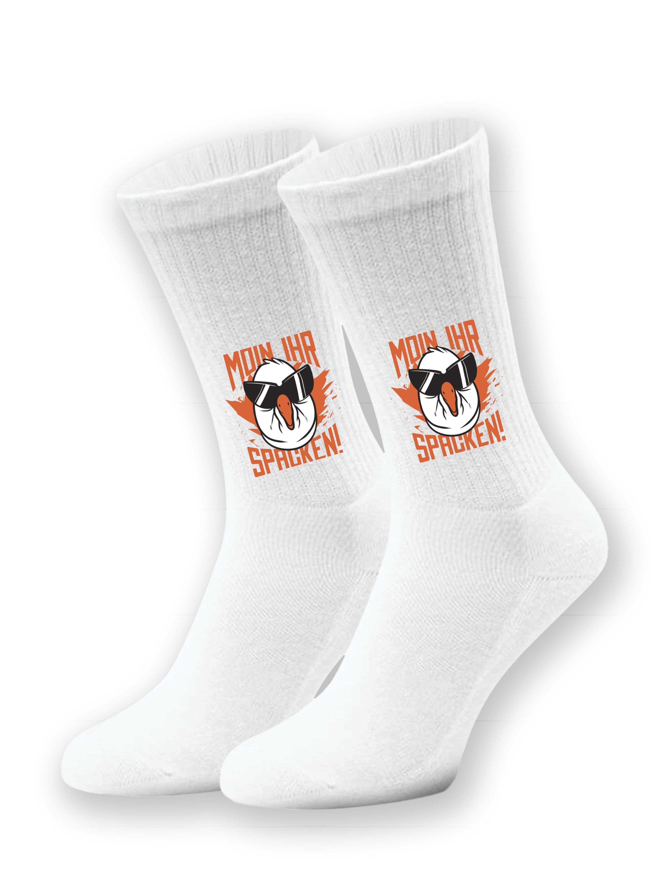 Youth Designz Tennissocken Unisex Socken "Moin Ihr Spacken" Aufdruck lustig Geschenk Statement mit verstärkter Verse und Zehenbereich