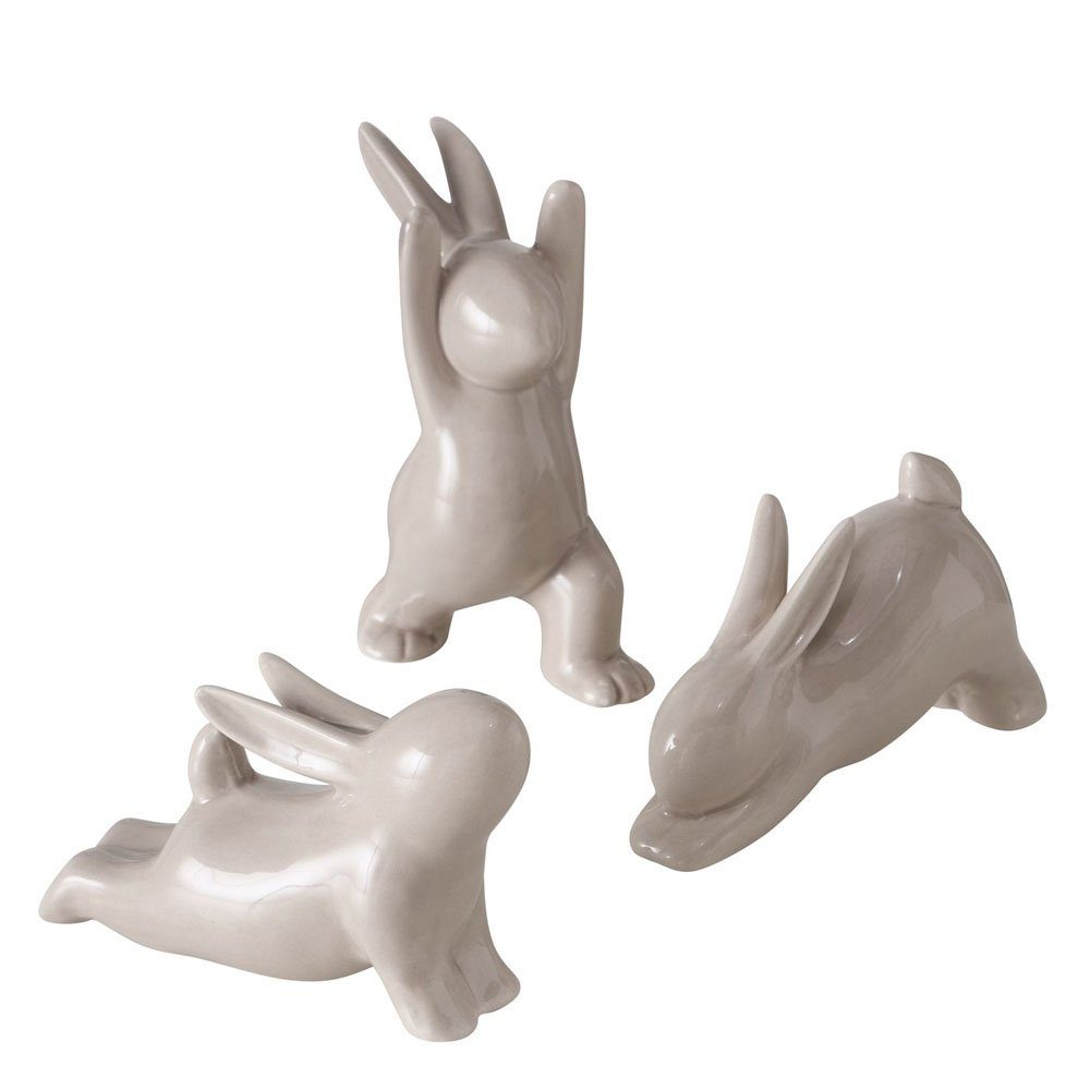 BOLTZE Osterhase 3tlg. Figur JAMYS beige sportliche Hasen aus Keram