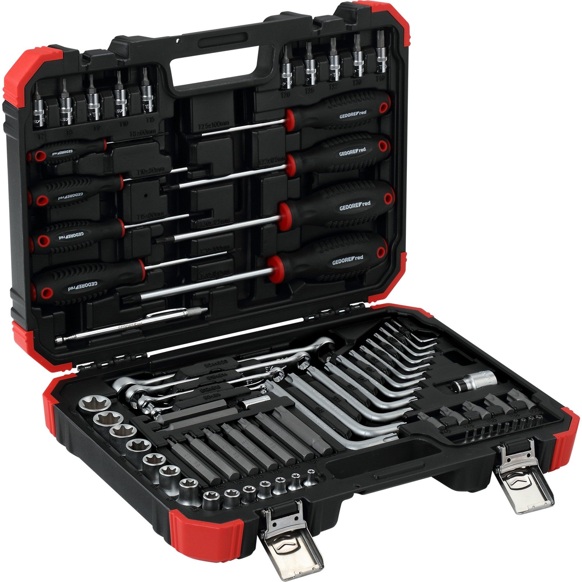 Gedore Werkzeugset GEDORE Red TORX-Schraubwerkzeugsatz, 1/4" + 1/2", (75-tlg)