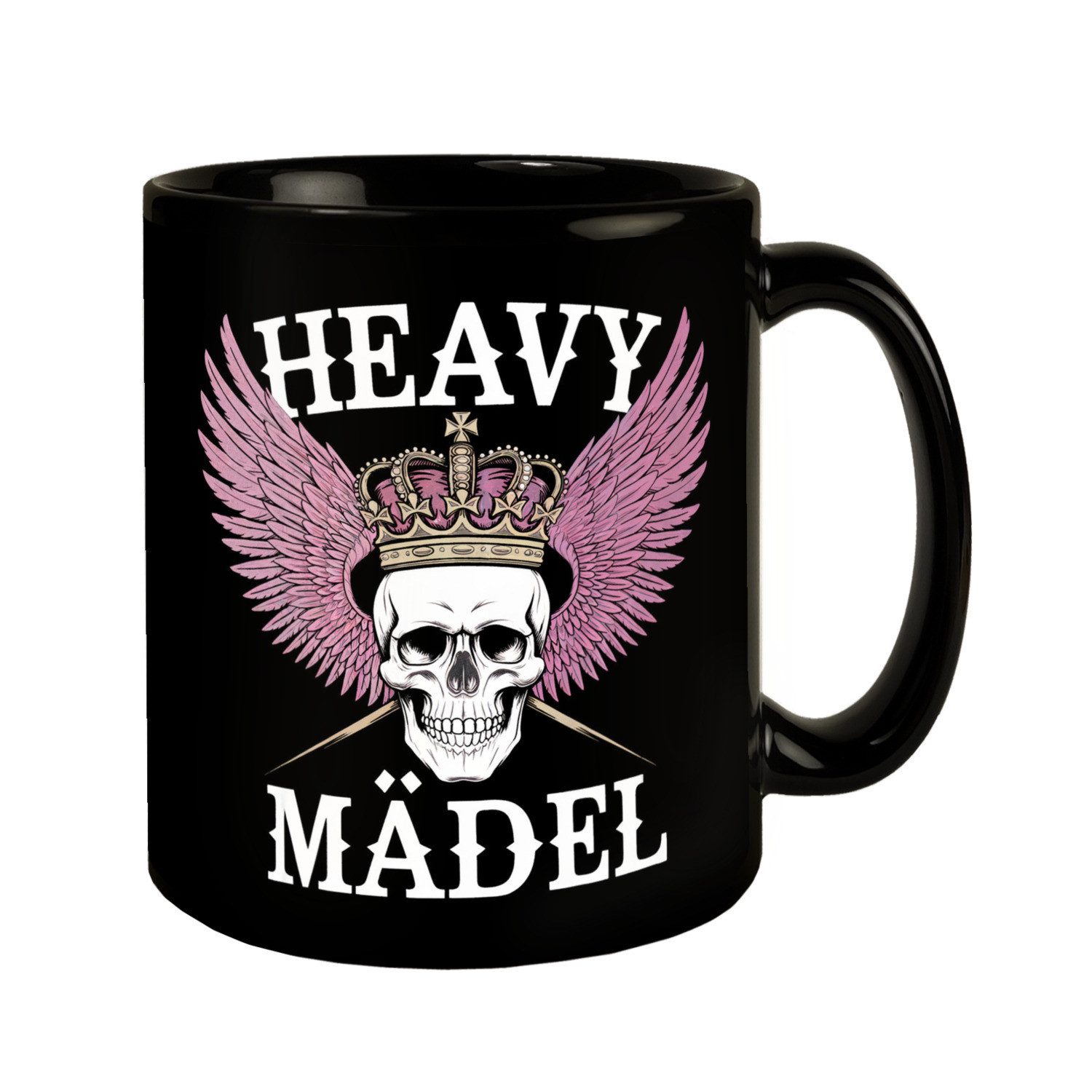 Tasse Totenkopf Kaffeebecher Heavy Mädel Tasse