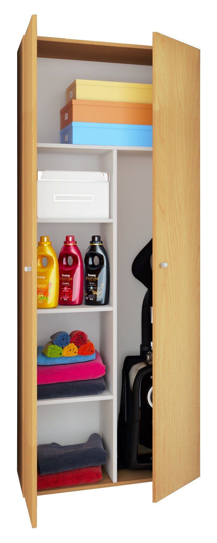 VCM Mehrzweckschrank Holz Besenschrank Staubsauger Putzschrank Vandol