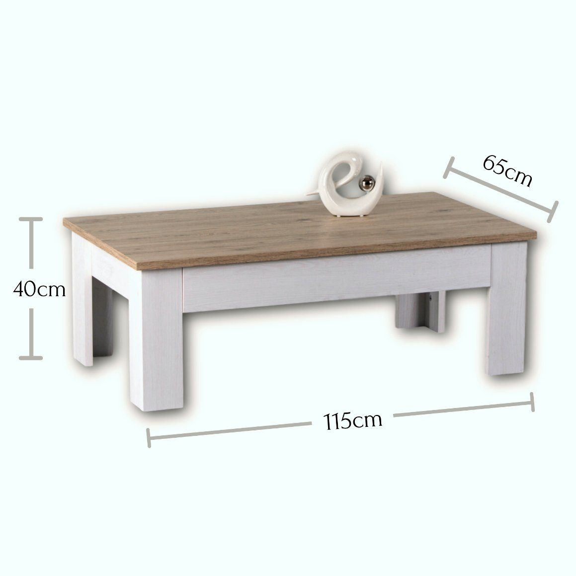 moebel-dich-auf Couchtisch ELEGANCE (in Sibiu-Lärche Nb. im Landhausstil, mit Schublade), 115 cm breit – Bild 3 von 4