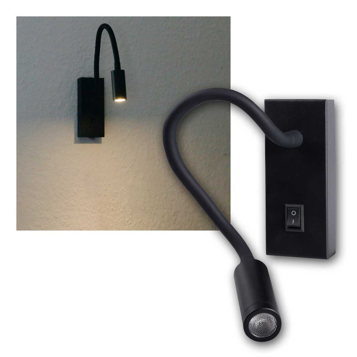 Kanlux LED Wandleuchte LED Wand-Leseleuchte TONIL 145lm3,3W/230V schwarz, warmweiß