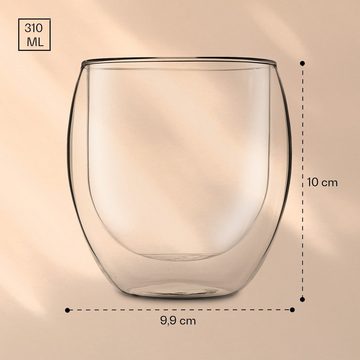Feelino Thermoglas DUOS Jumbo doppelwandiges Glas 310 ml, Glas
