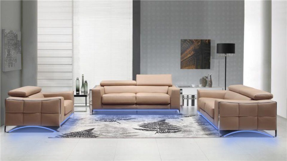 JVmoebel XXL (ohne Made Couch Sofa 2+1) 3 in Sofas, Europe Polster Sitzer Weiß Big