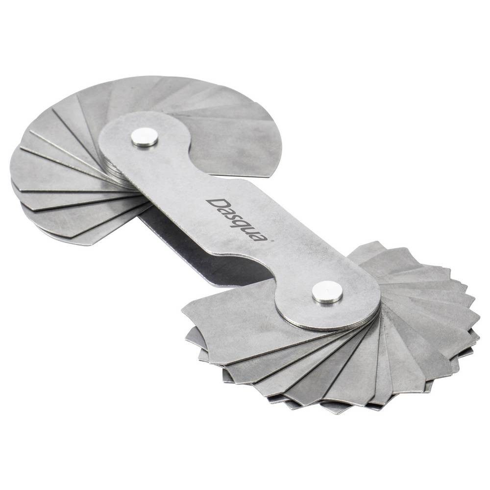 Dasqua Fühlerlehre Radiuslehre metrisch, 1.0–7.0 mm, 17+17 Klingen konkav 1351-0005