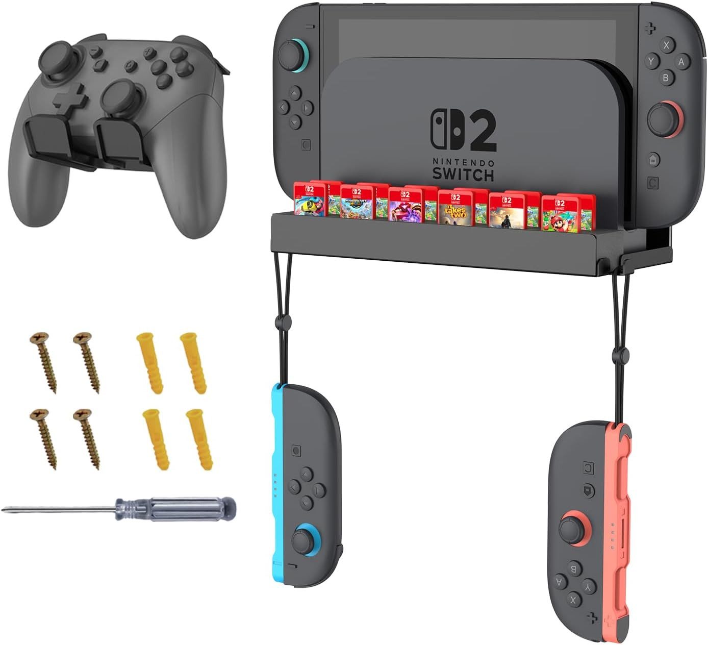 Wandhalterung für Nintendo Switch 2, Metall-Wandhalterungsset Zubehör Nintendo