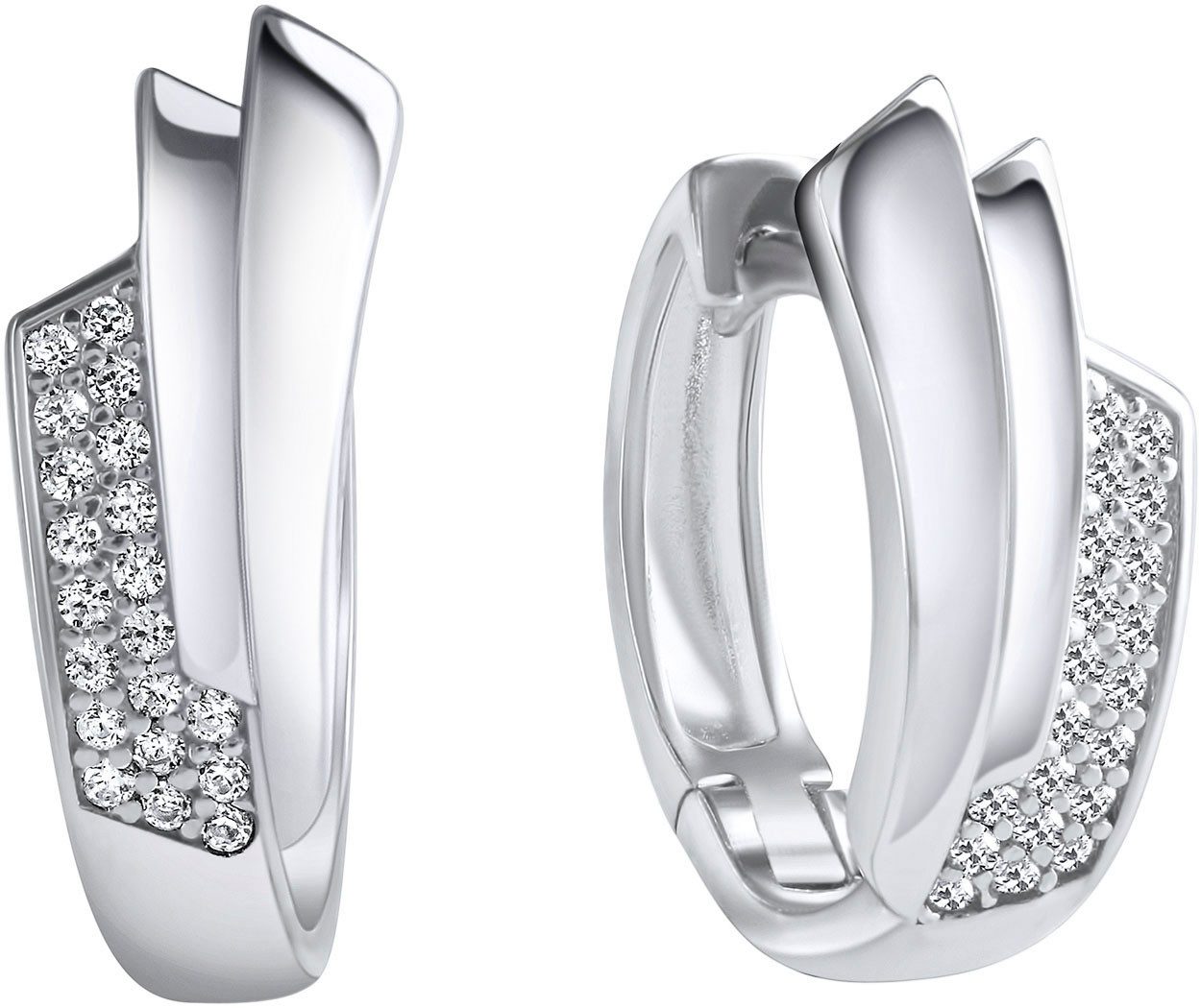 Firetti Paar Creolen Schmuck Geschenk, Ohrringe, Silber 925, mit Zirkonia (synth)