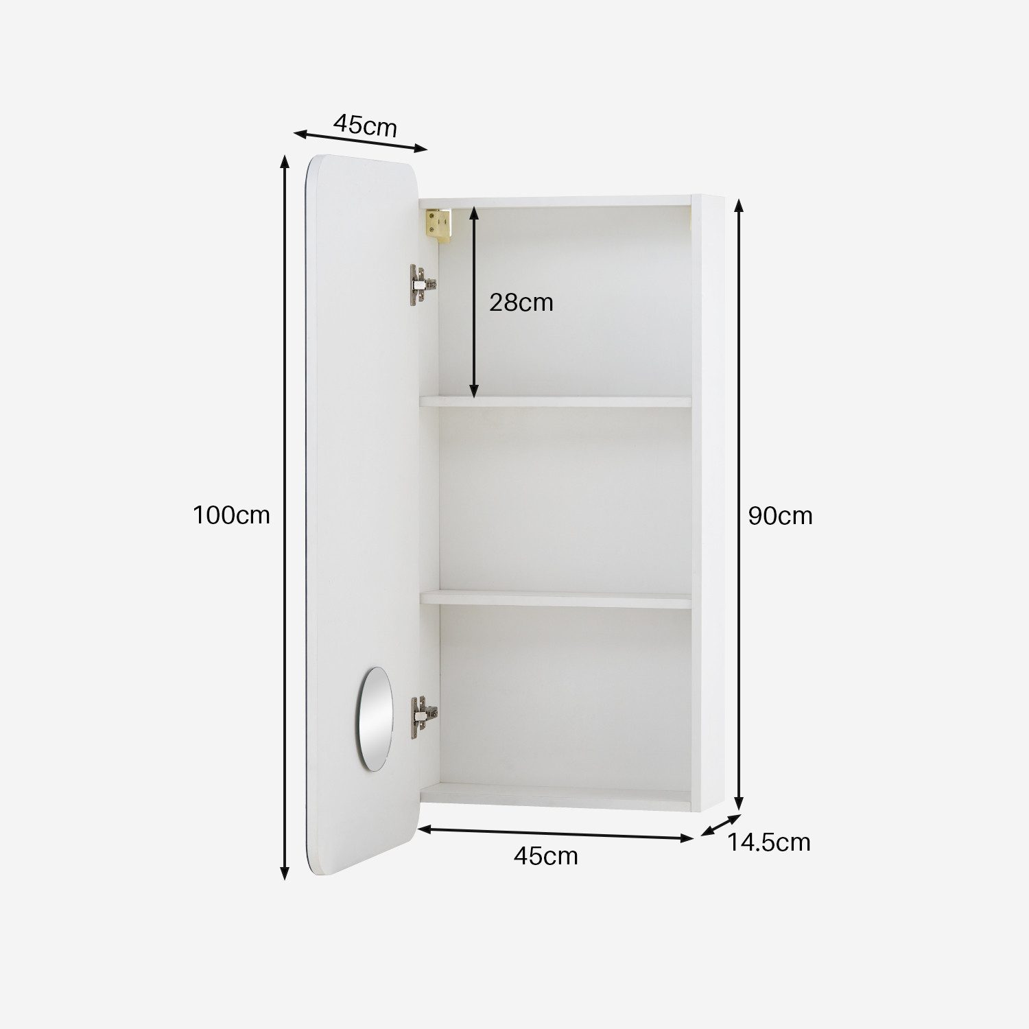 Ofcasa Badezimmerspiegelschrank Spiegelschrank (1er Set) 45x14.5x100cm günstig online kaufen