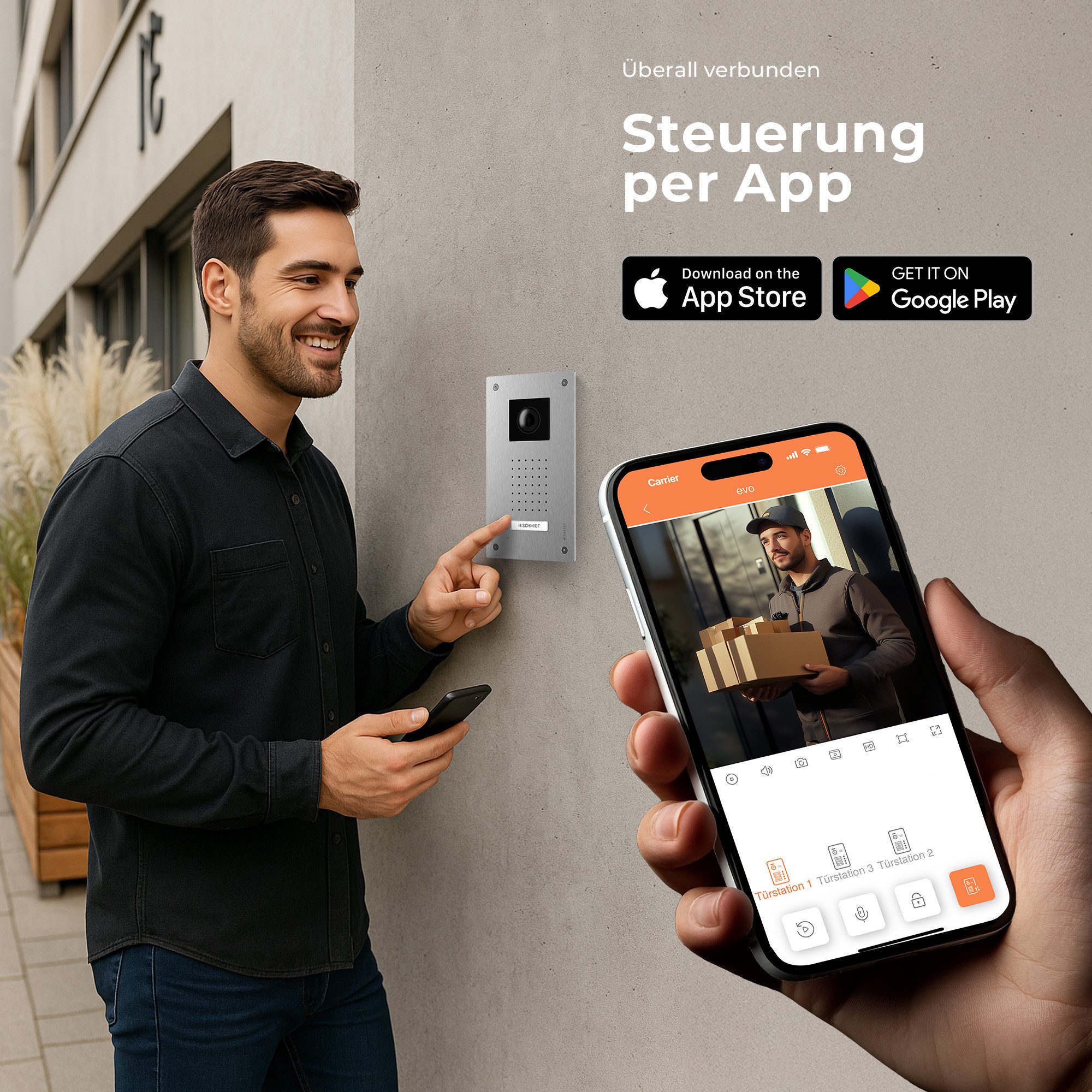 Balter Video-Türsprechanlage Entri Set L Video Türsprechanlage 2 Monitore (2-tlg., Smartphone App, 2 Monitore) – Bild 4 von 5