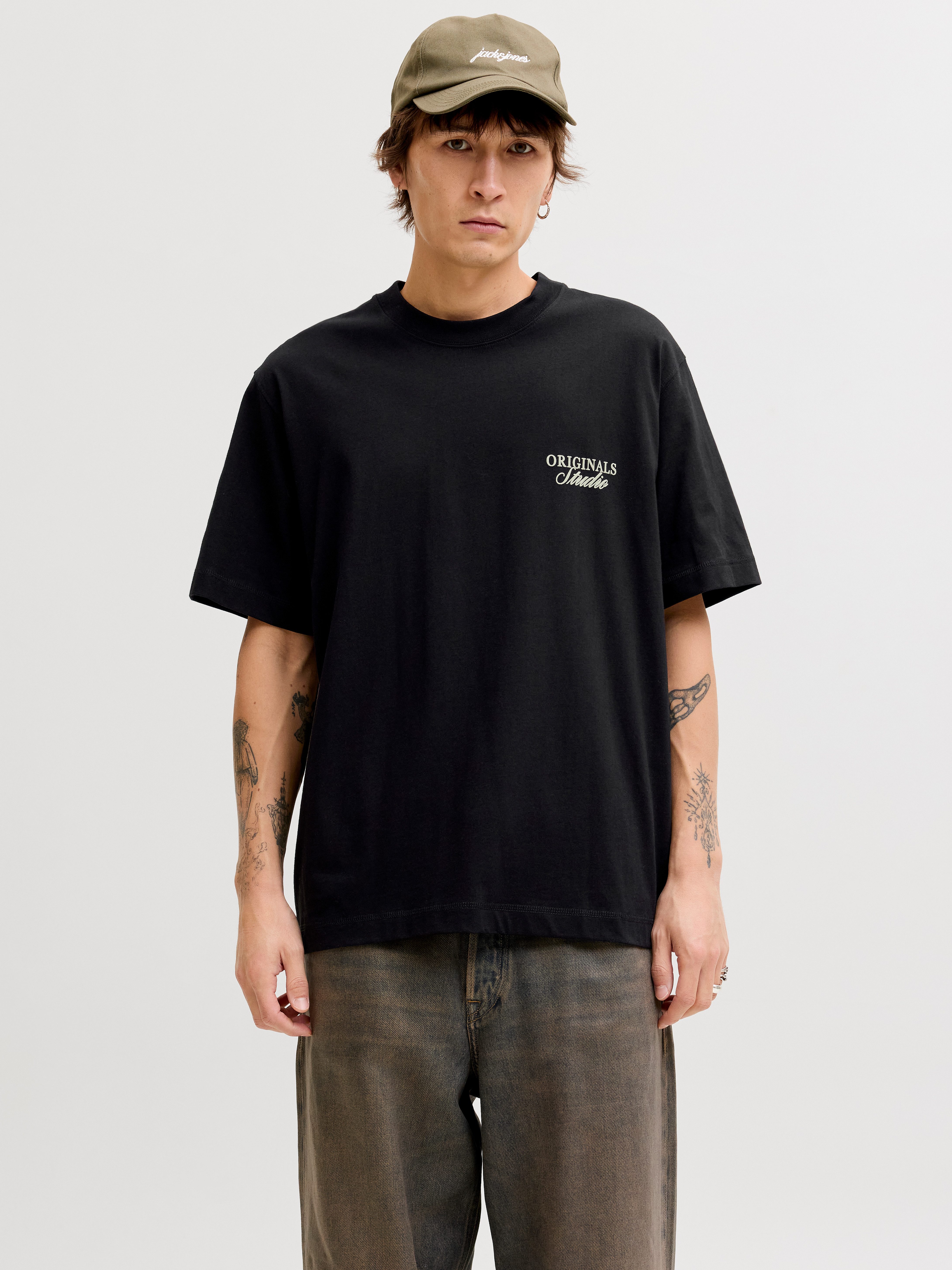 Jack & Jones Rundhalsshirt JORNORREBRO TYPO TEE SS CREW NECK NOOS Baumwolle, relaxed fit – Bild 2 von 5