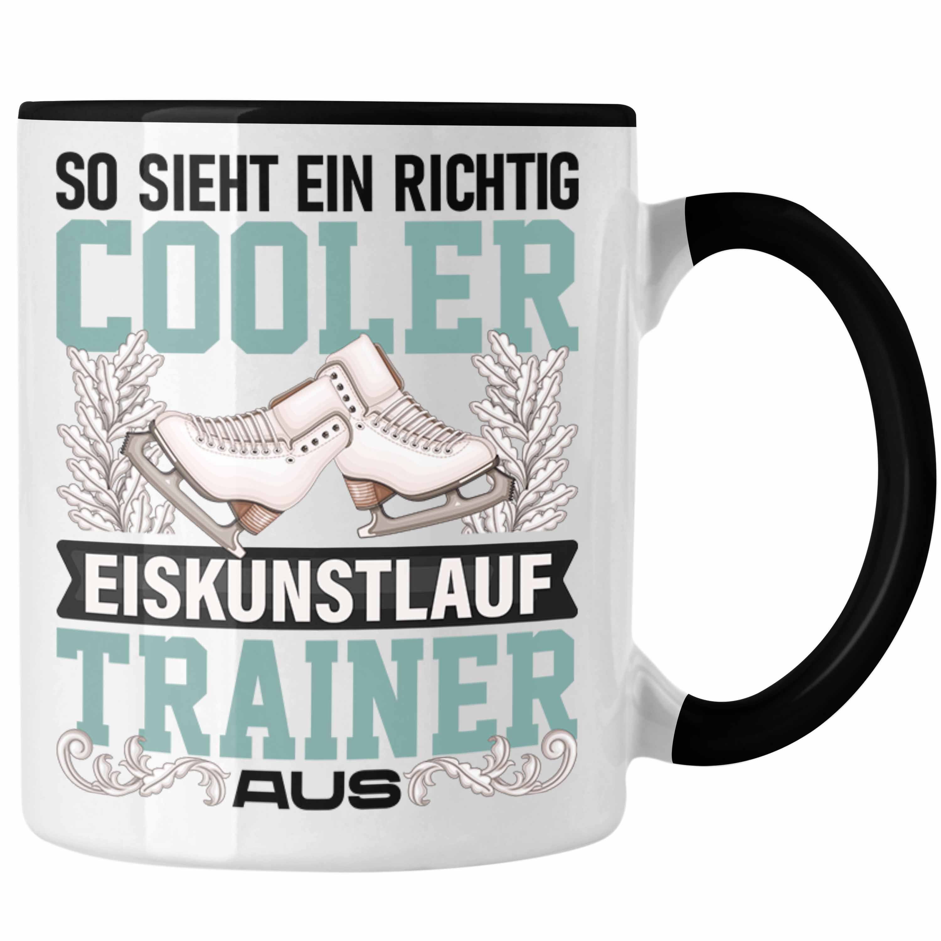 Trendation Tasse Eiskunstlauf Trainer Tasse Geschenk Eiskunstläufer Geschenkidee Traine Schwarz