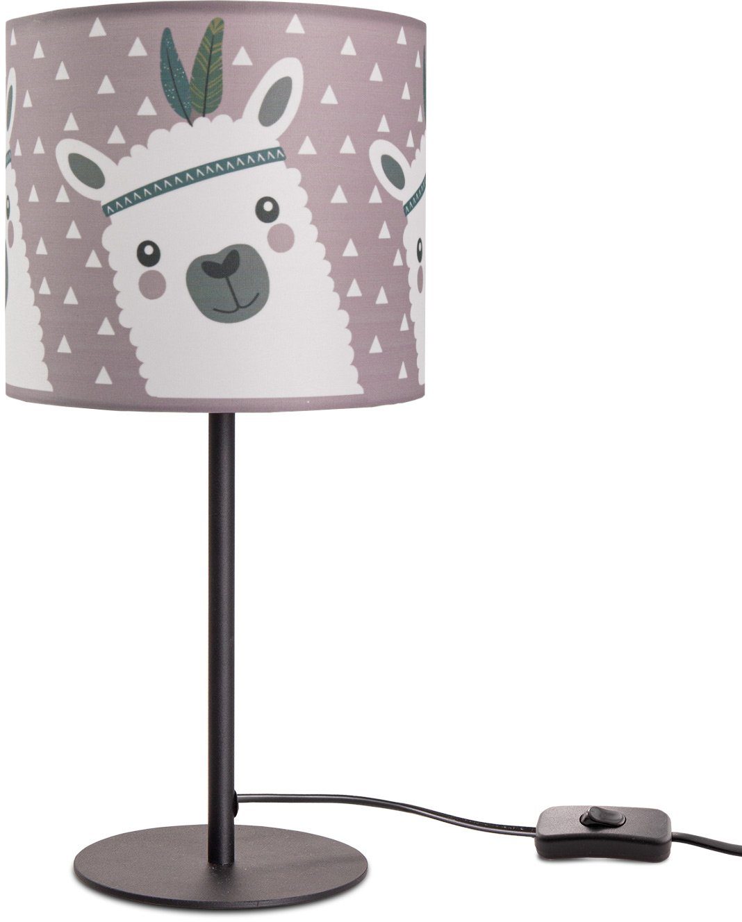 Ela Lampe Mit Tischleuchte Paco LED E14 Lama-Motiv, Home Tischleuchte ohne Leuchtmittel, 214, Kinderlampe Kinderzimmer