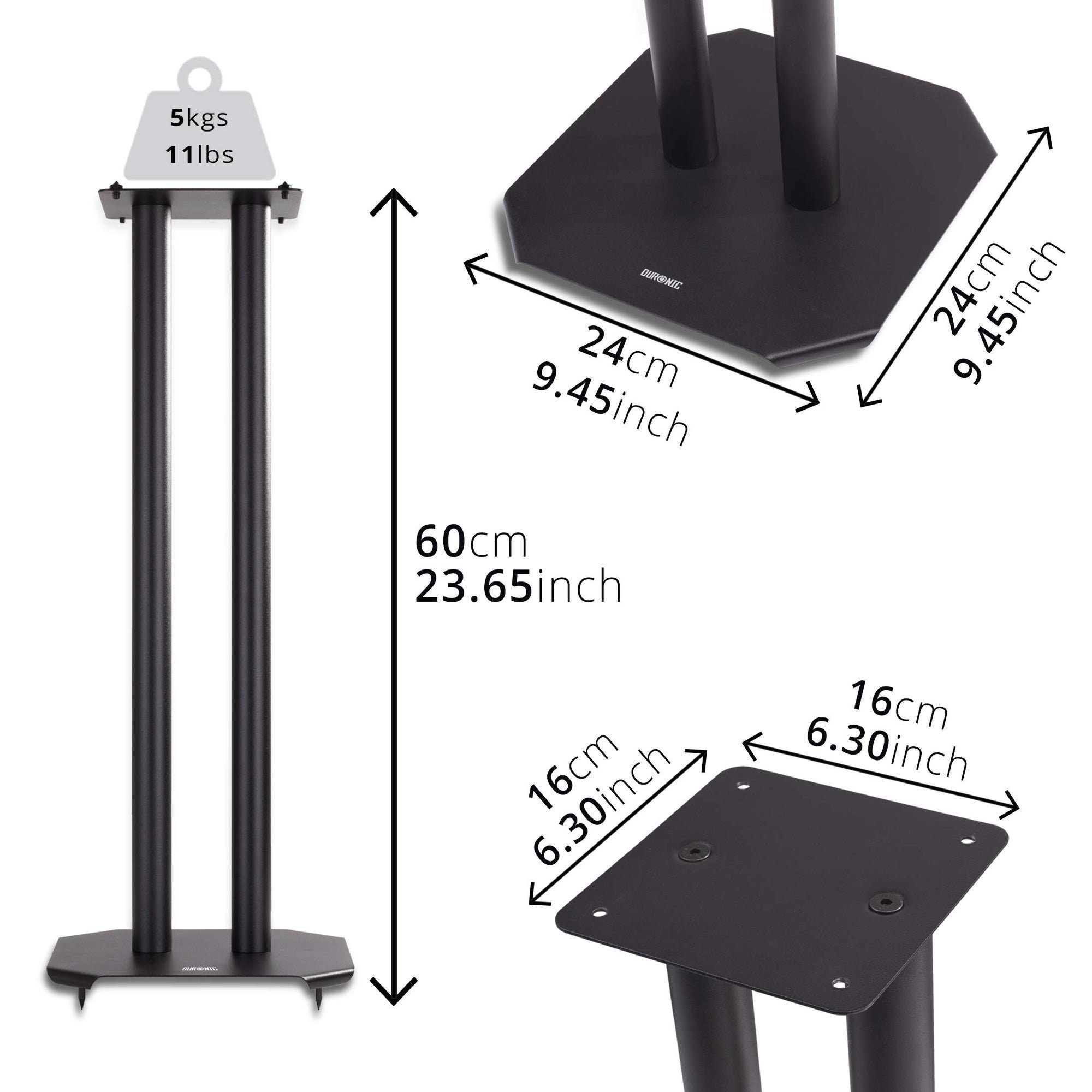 Duronic Lautsprecherständer, (SPS1022 60 Lautsprecherständer, 60 cm hoher Ständer für Boxen bis 5 kg)