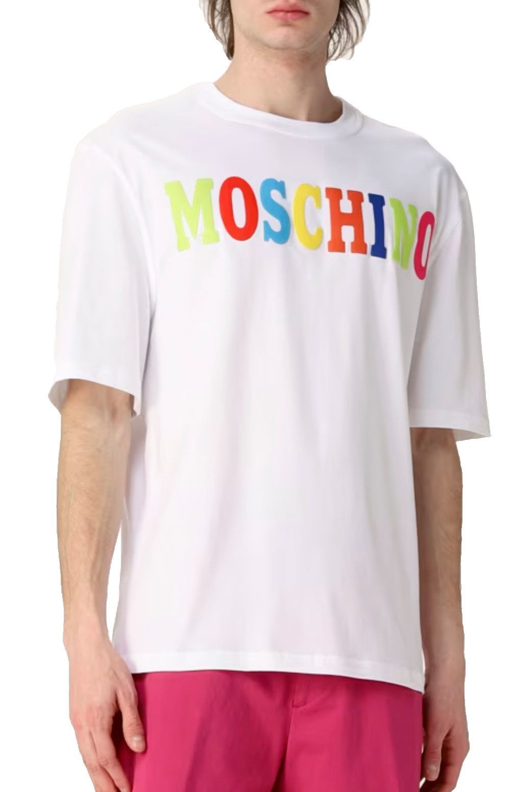 Moschino T-Shirt COUTURE T-shirt Oversize Multi Color Logo Printed Tee Shirt malerischem 3D Logo-Print auf der Brust