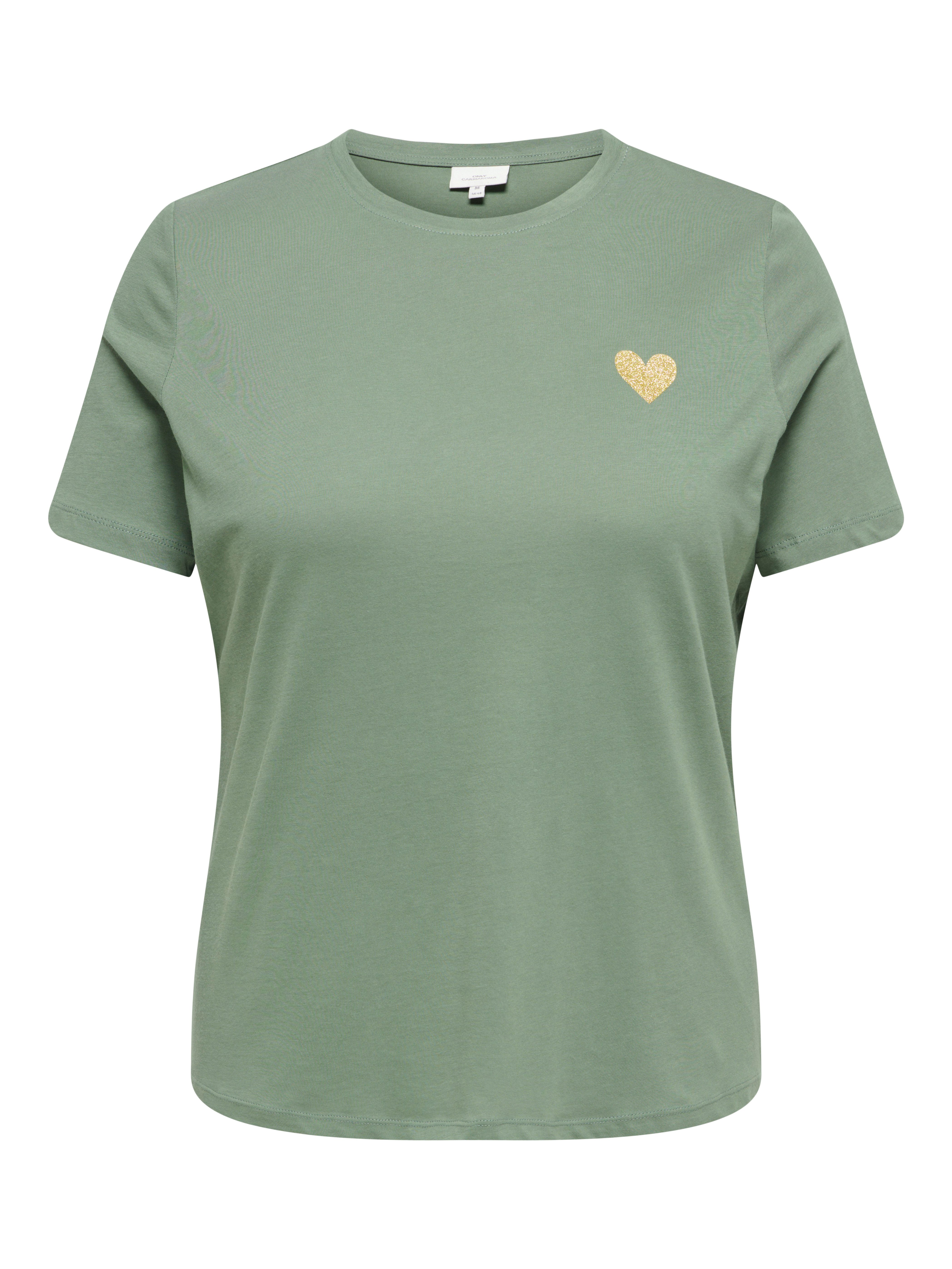 ONLY CARMAKOMA T-Shirt CARKITA LIFE S/S LOGO TOP JRS NOOS Baumwolle, regular fit