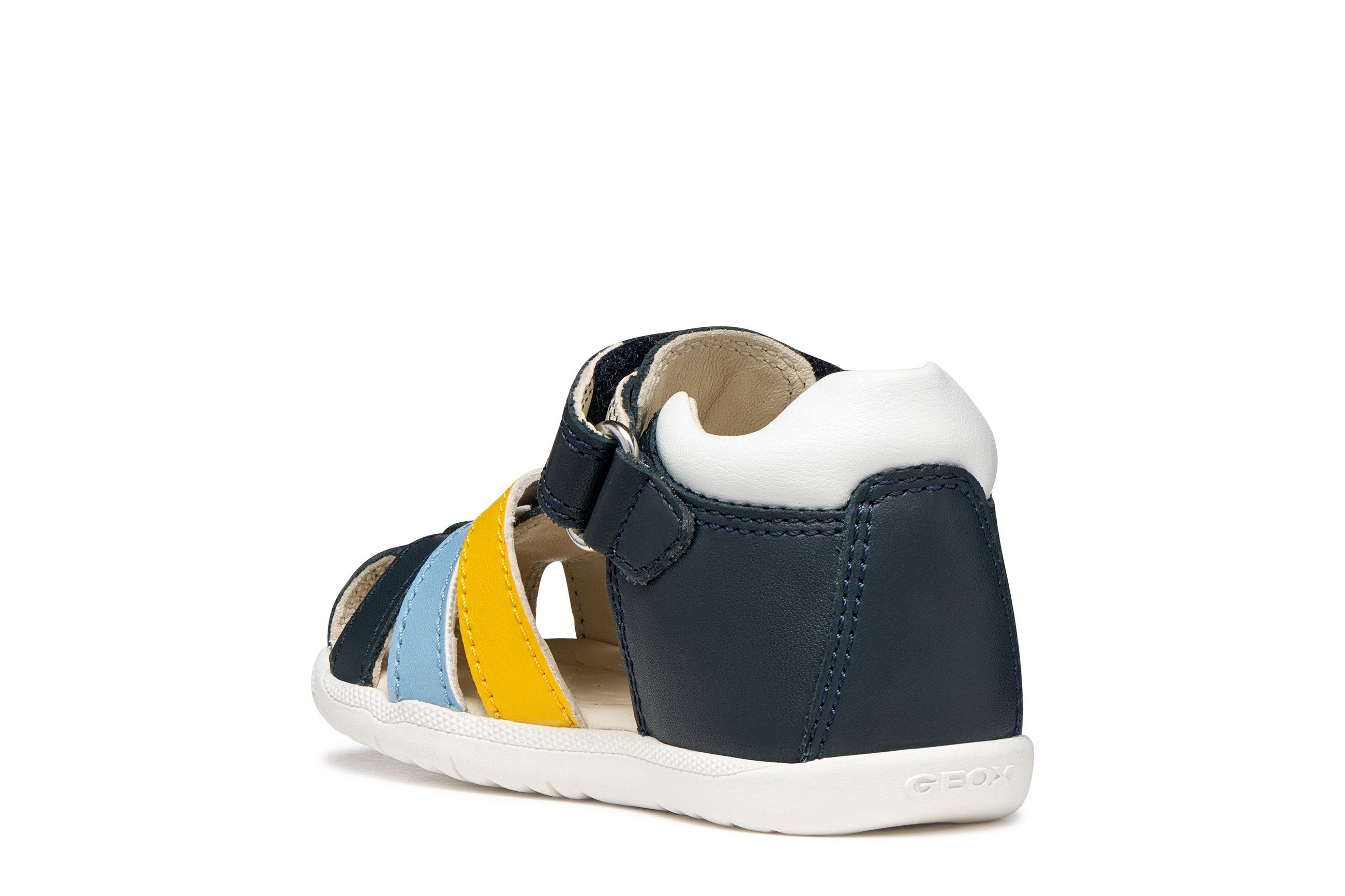 Geox B SANDAL MACCHIA BOY Lauflernschuh Babyschuh, Kontrast-Riemchen, Größenschablone zum Download