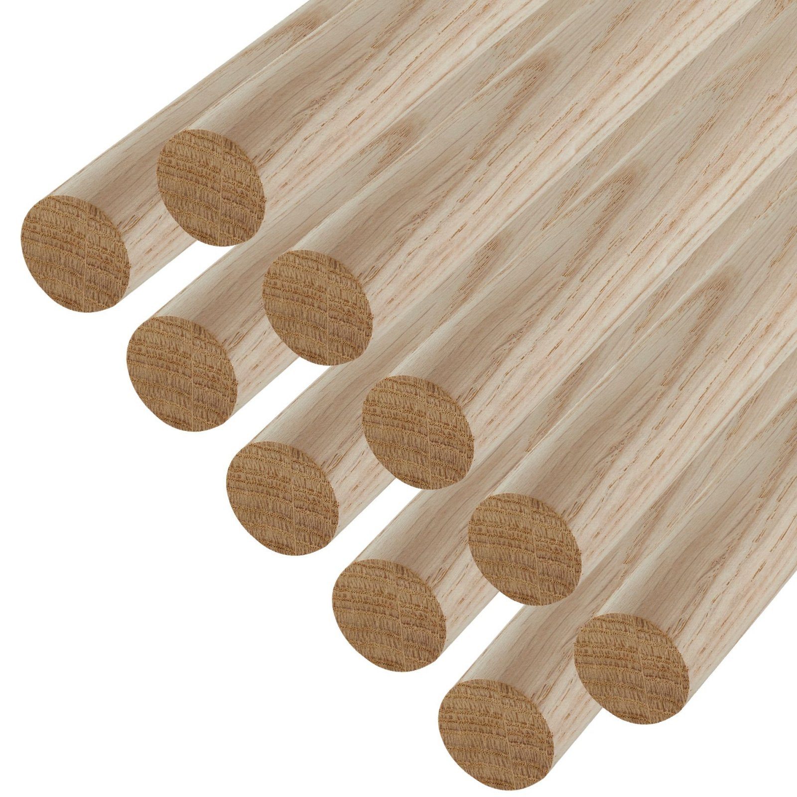 SO-TECH® Kleiderstange Garderobenstange Rundstab Holzstab zum Basteln Ø 30 mm Eiche (Spar-Set, 10 St), Länge: 50 cm
