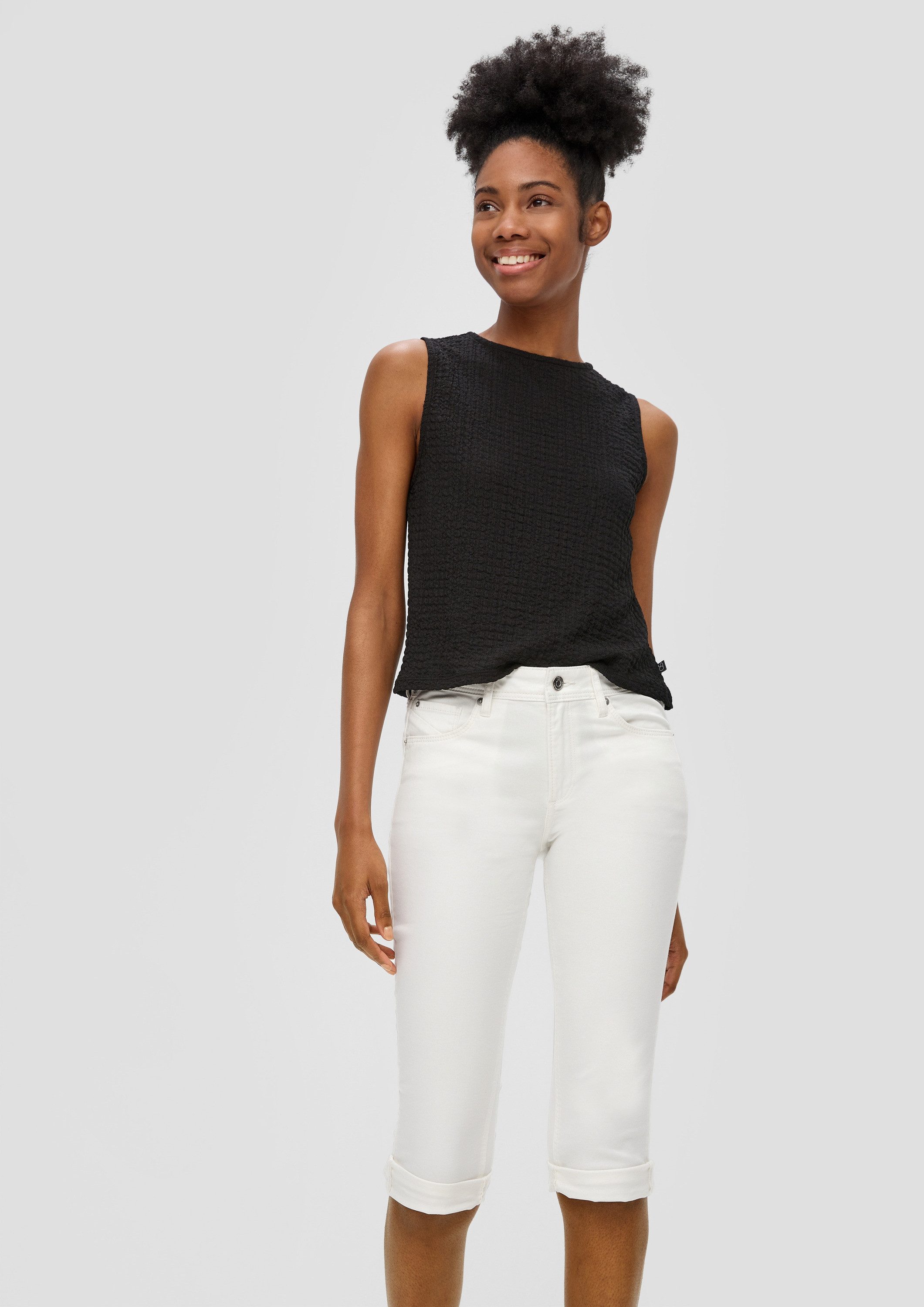 QS Jeansshorts Jeans-Hose CATIE Denim-Capri / Slim Fit / Mid Rise / Slim Le günstig online kaufen