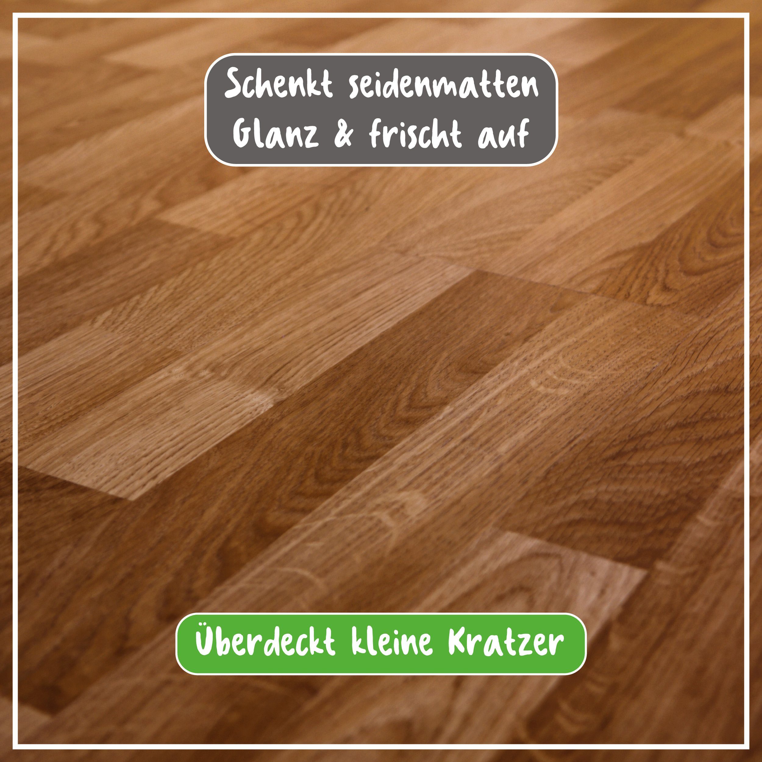 poliboy Parkett Renovierer Seidenmatt - 500ml Parkettreiniger (für strapazierte Holz- und Korkböden - Made in Germany)