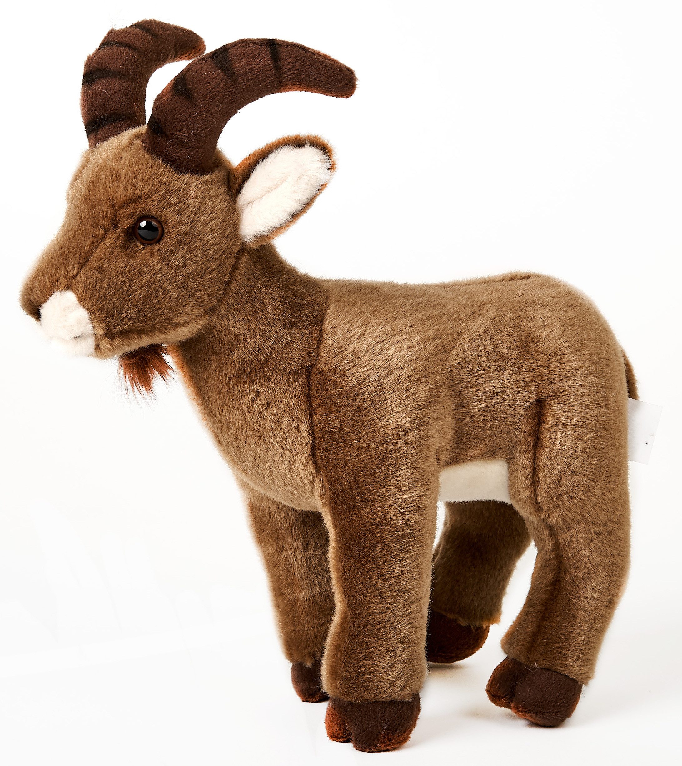 Uni-Toys Kuscheltier Steinbock, stehend - 30 cm (Höhe) - Plüsch-Ziege - Plüschtier, zu 100 % recyceltes Füllmaterial