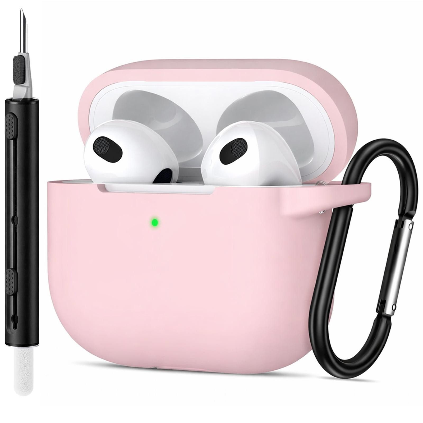 CoolGadget Kopfhörer-Schutzhülle für AirPods 4 Silikon, Stoßfest Clip Karabiner kabelloses laden Case Schutz Cover